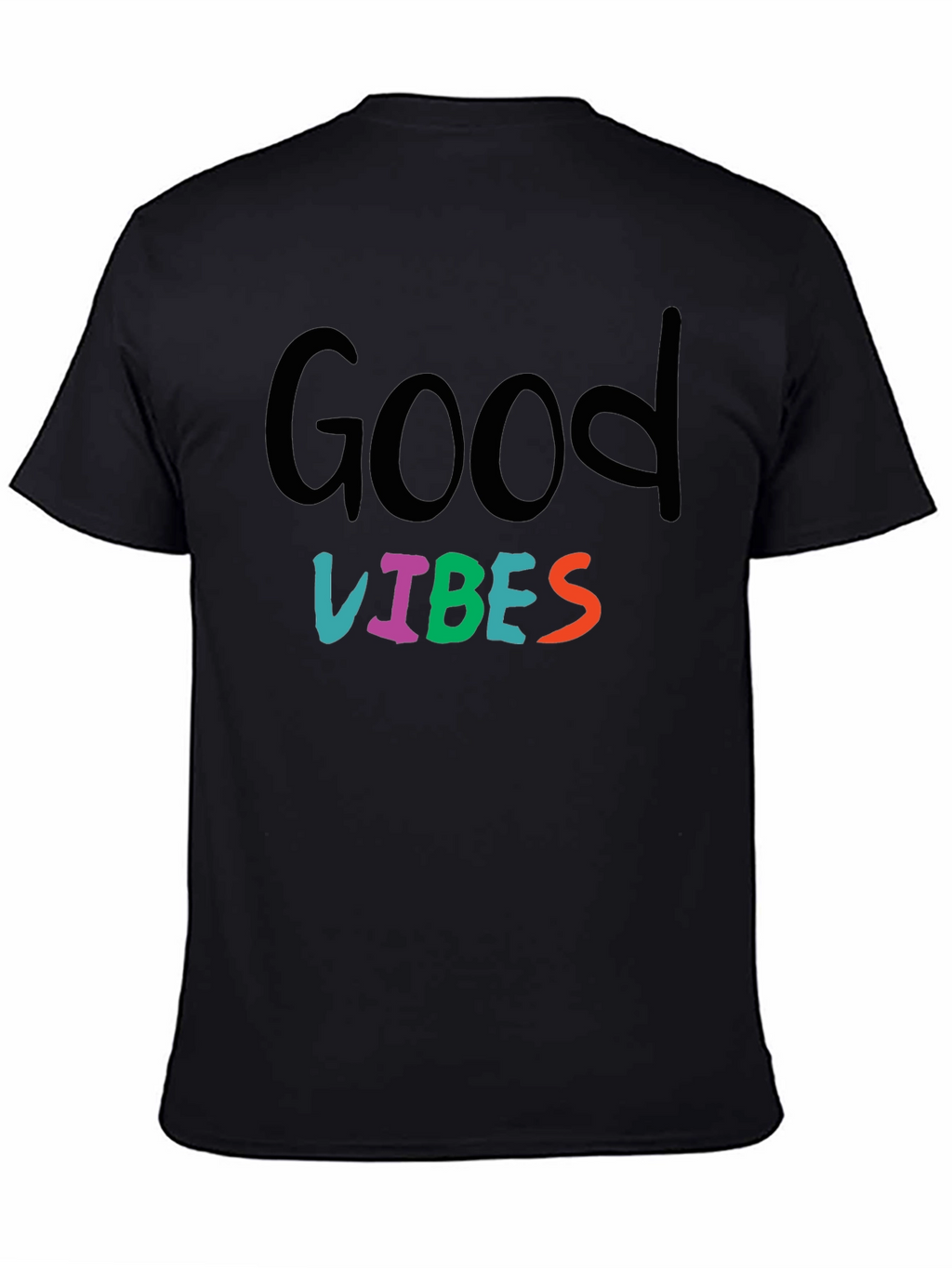 Good Vibes Graphic Print Black T-Shirt