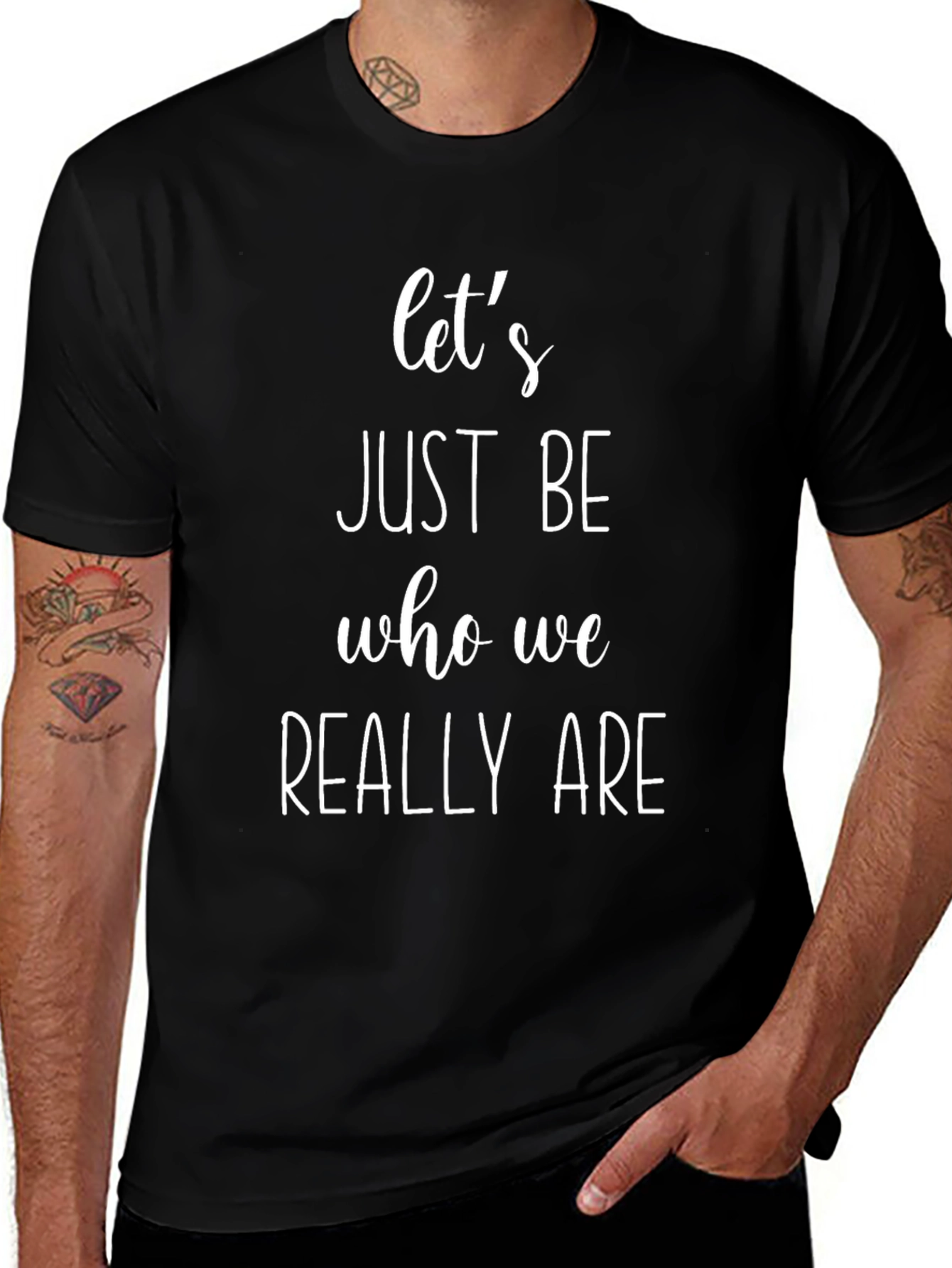 Lets Just Be Tee - Black Slogan T-Shirt