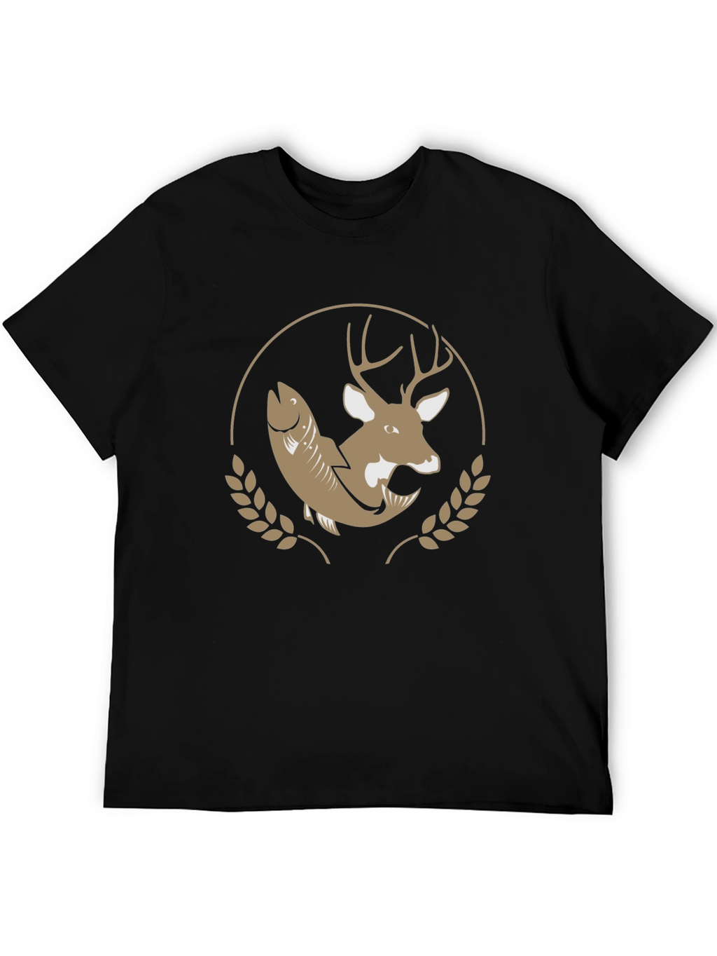Hunting & Fishing T-Shirt - Deer & Fish Design