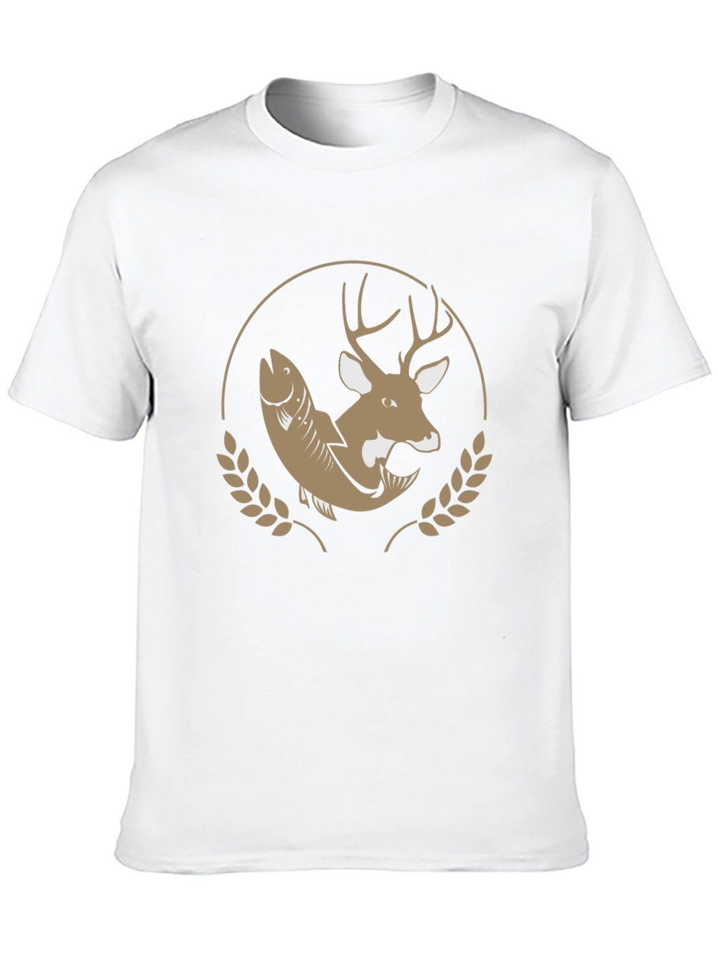 Hunting & Fishing T-Shirt - Deer & Fish Design