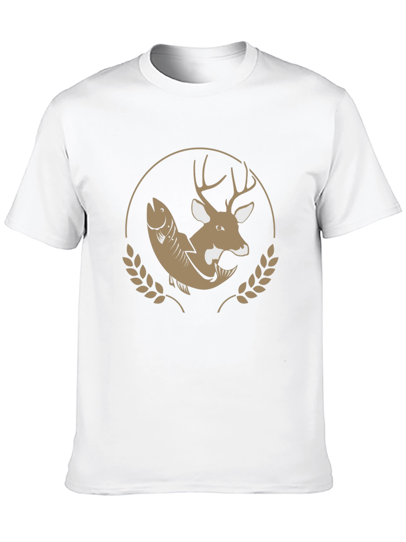 Hunting & Fishing T-Shirt - Deer & Fish Design