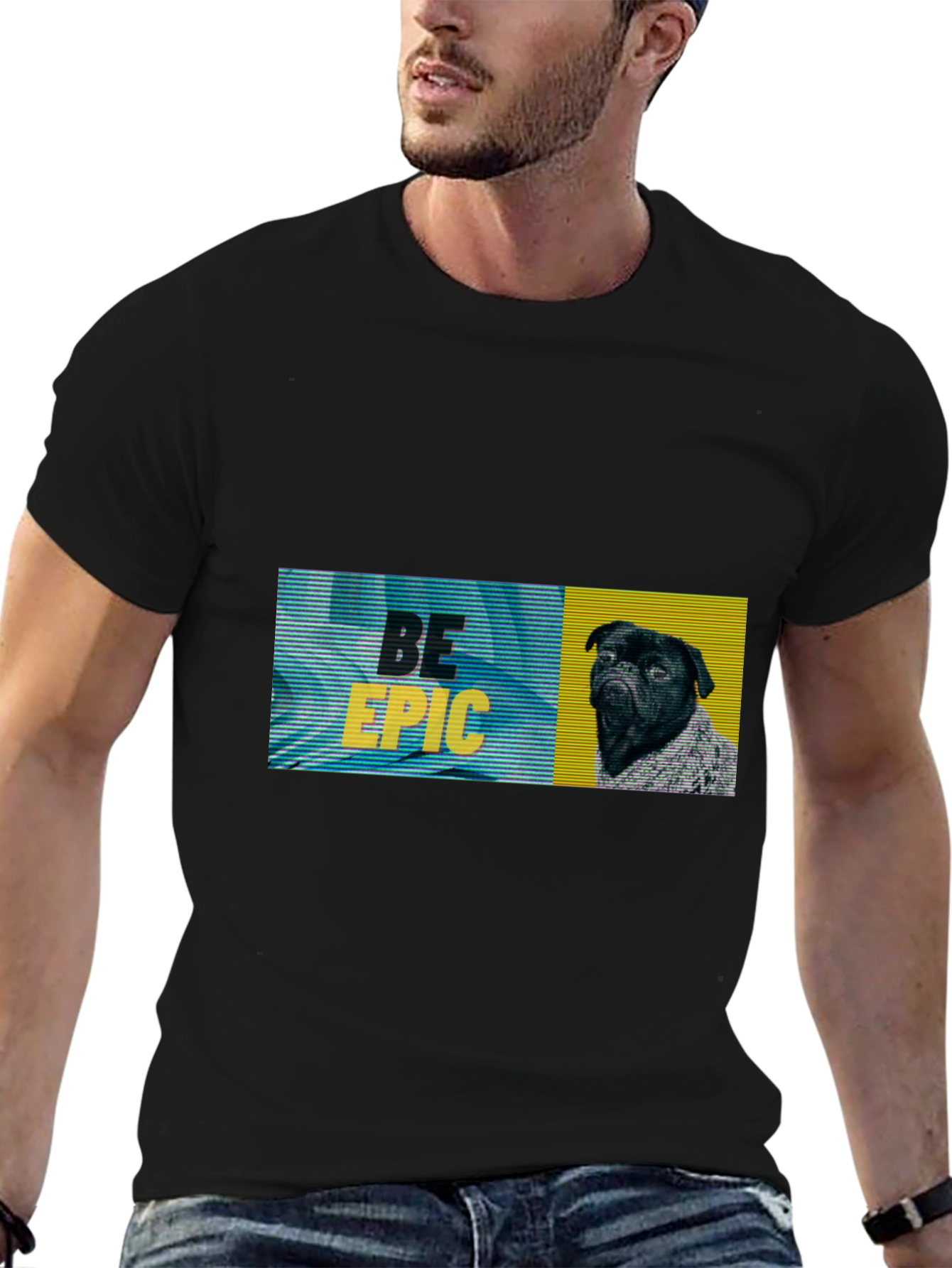 Be Epic Black Pug Graphic Tee