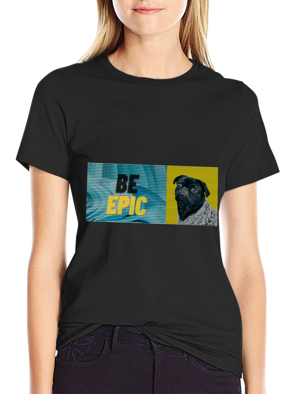Be Epic Black Pug Graphic Tee