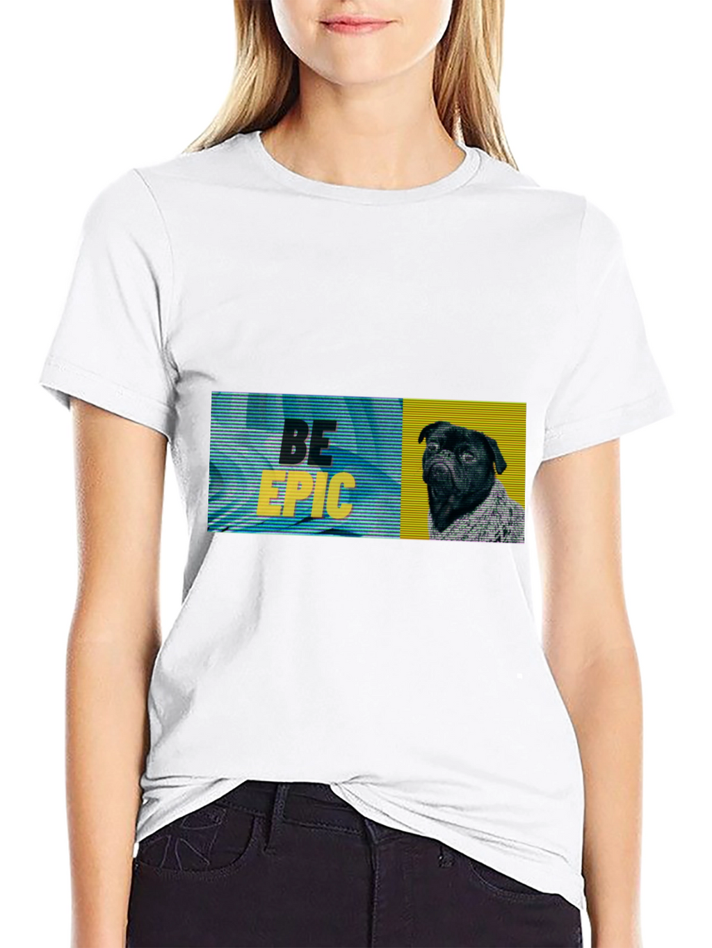Be Epic Black Pug Graphic Tee