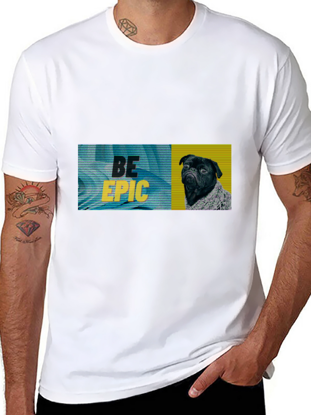 Be Epic Black Pug Graphic Tee