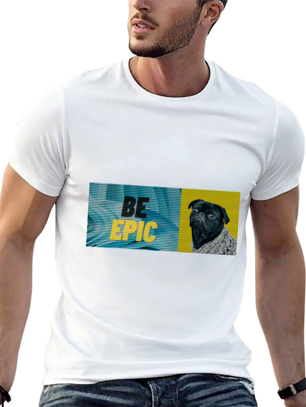 Be Epic Black Pug Graphic Tee