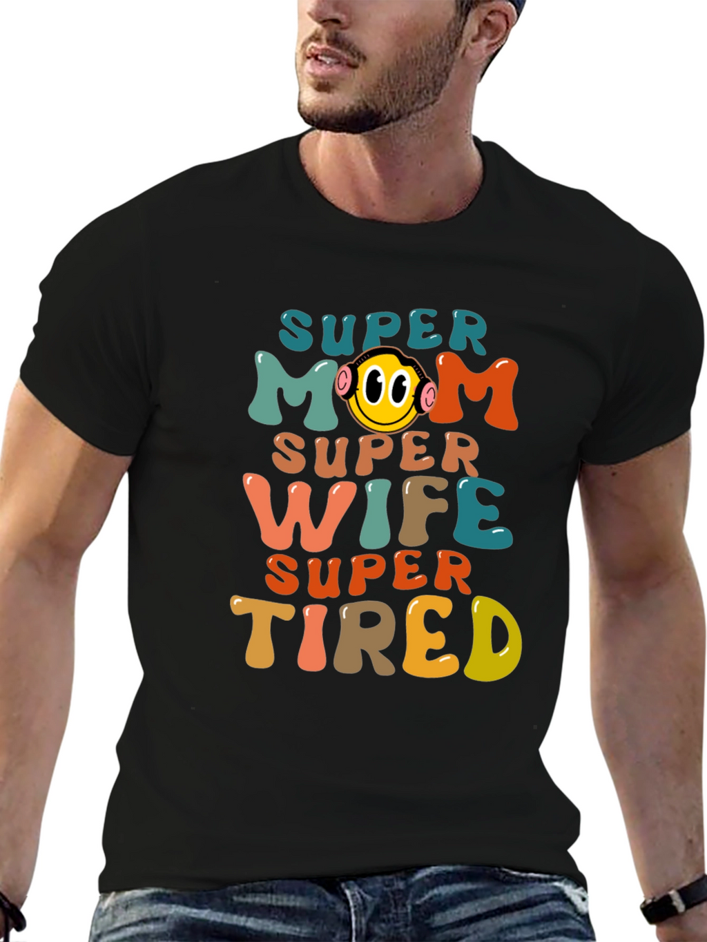 Super Mom Wife Tired Graphic Tee