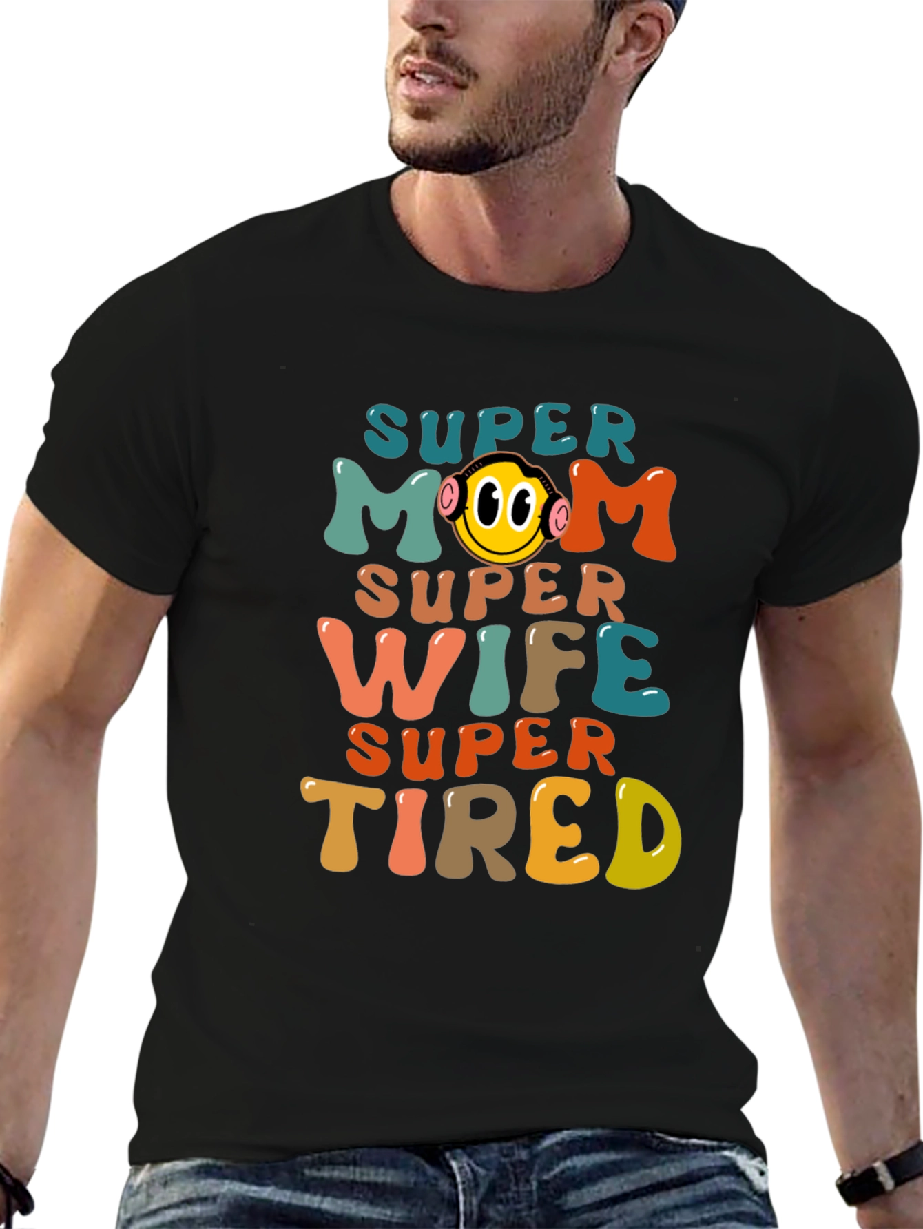 Super Mom Wife Tired Graphic Tee