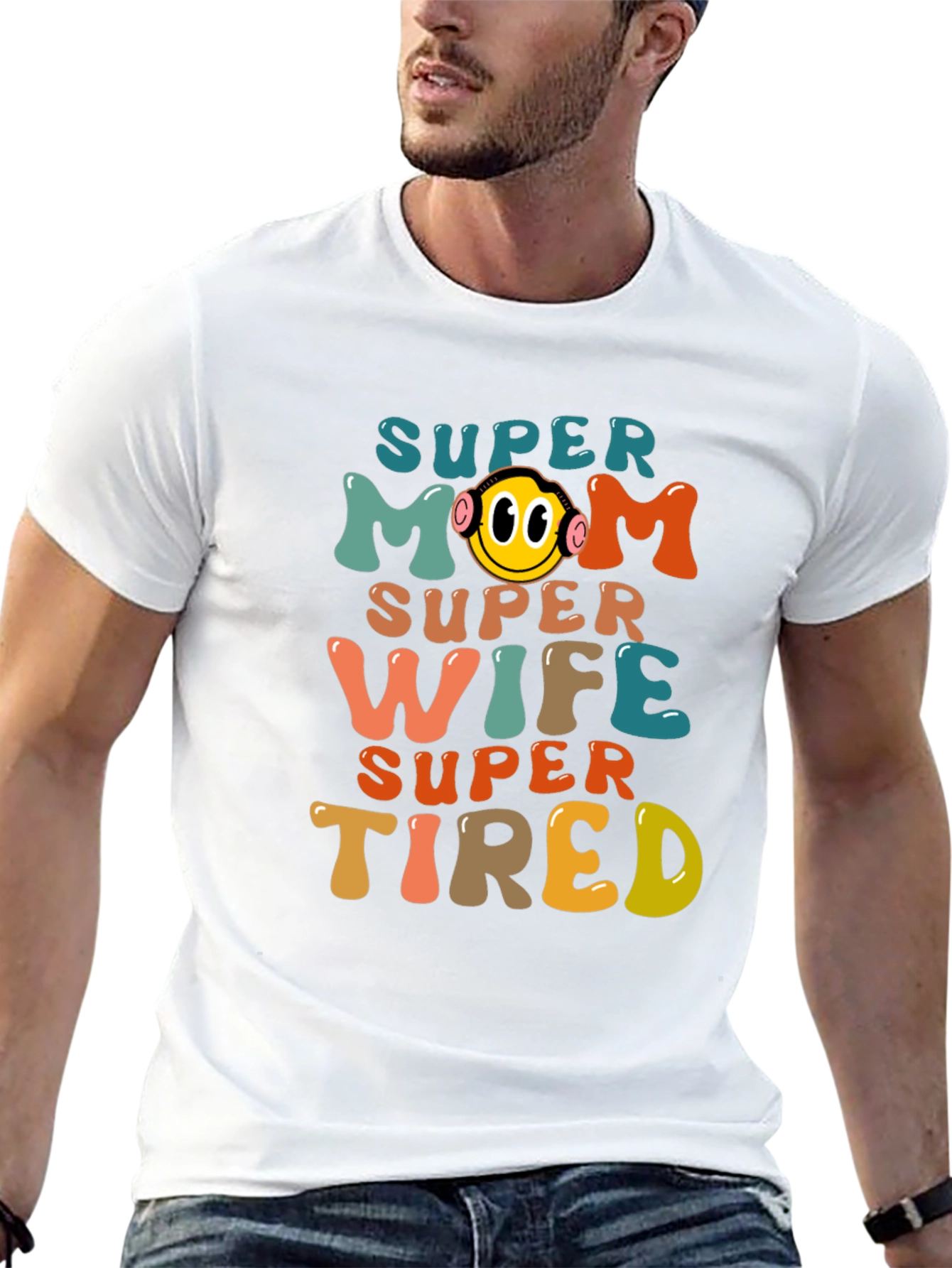 Super Mom Wife Tired Graphic Tee
