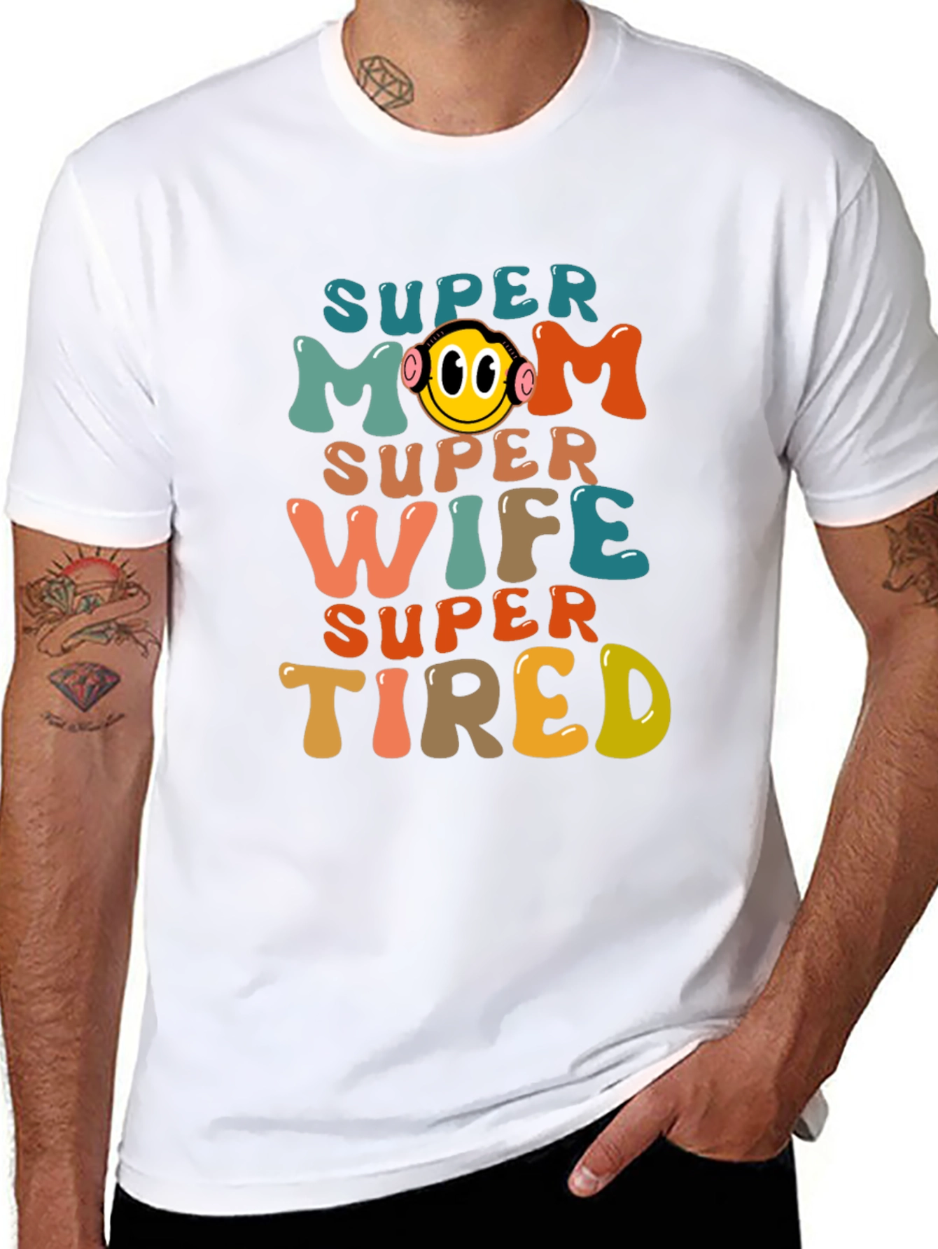 Super Mom Wife Tired Graphic Tee