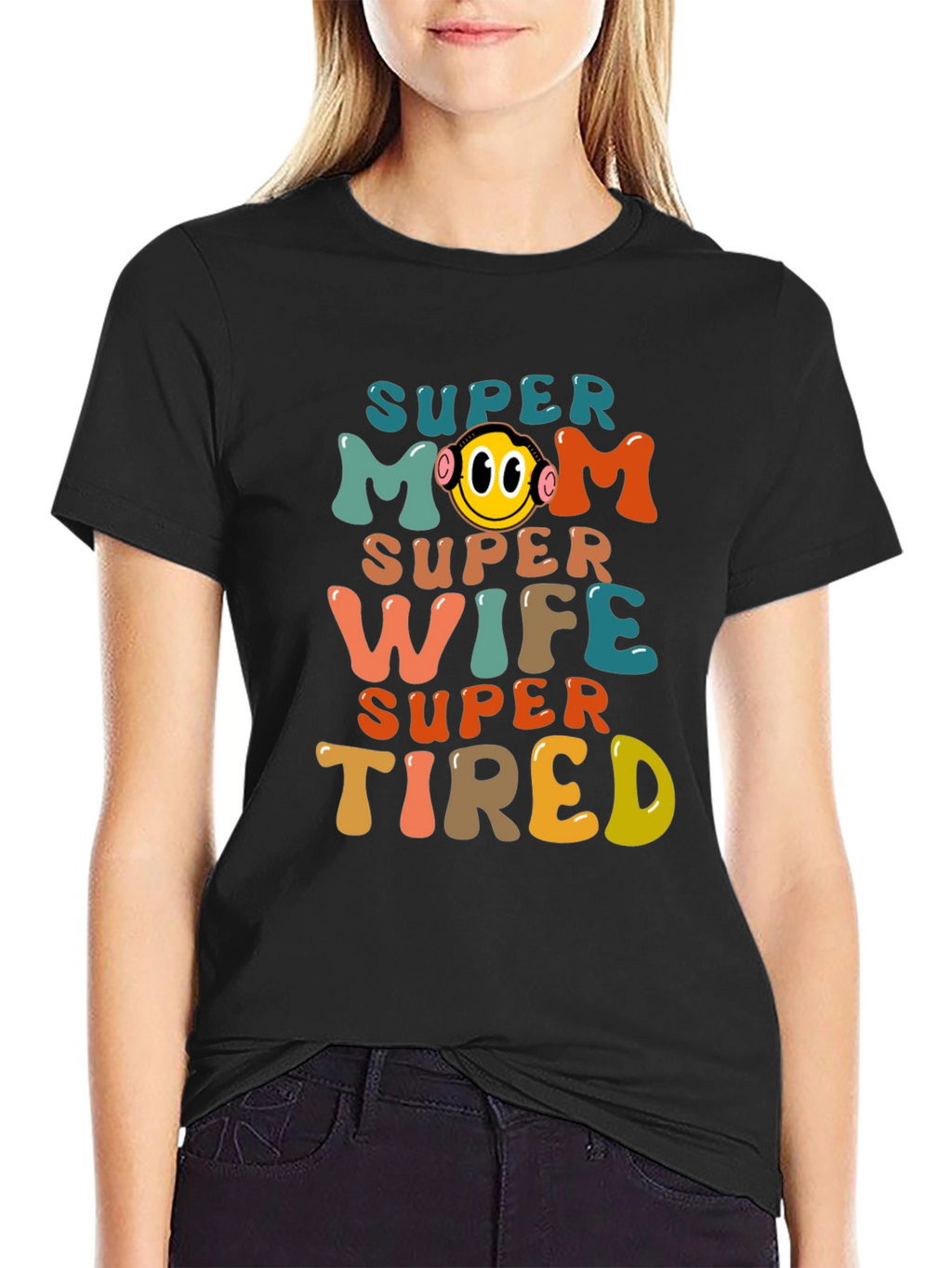 Super Mom Wife Tired Graphic Tee