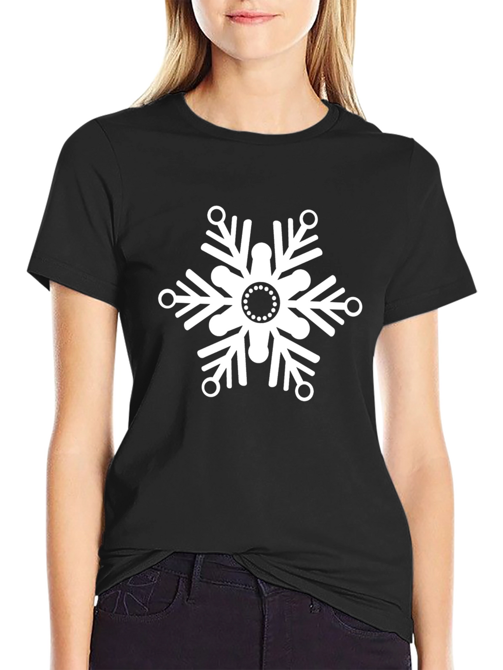 Snowflake Graphic Black T-Shirt