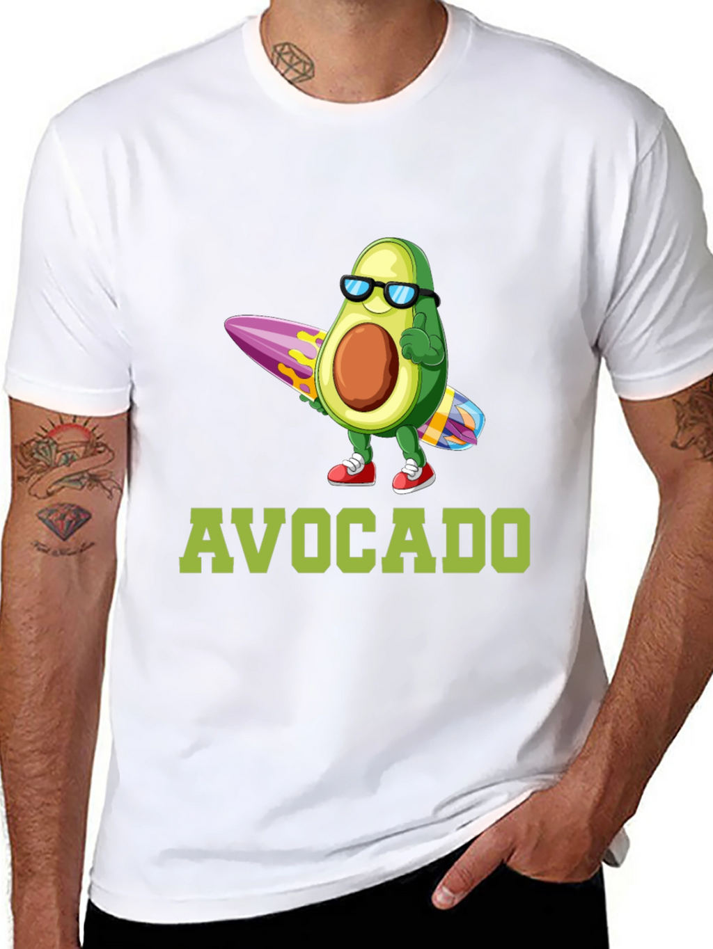 Surfing Avocado Graphic T-Shirt