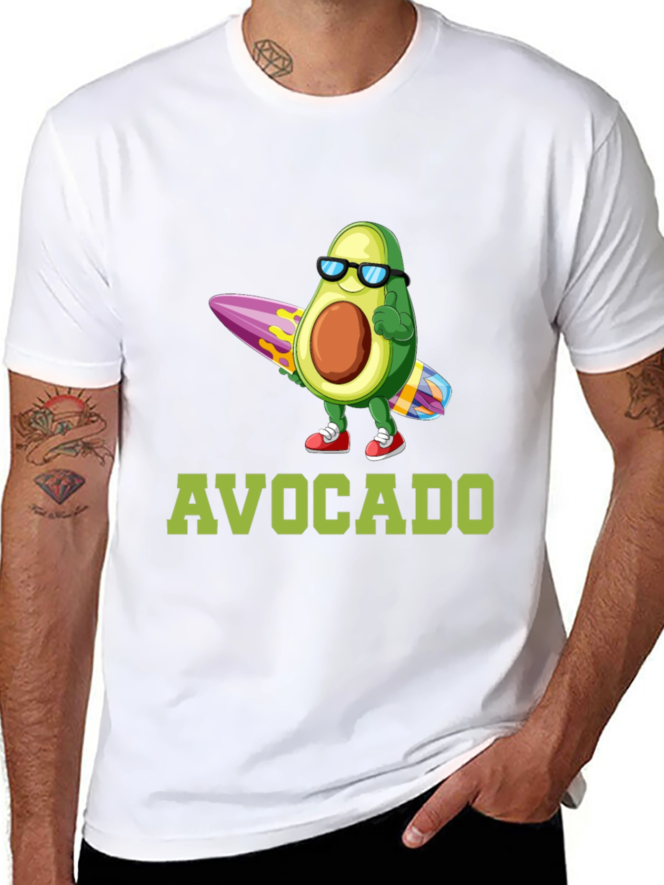 Surfing Avocado Graphic T-Shirt