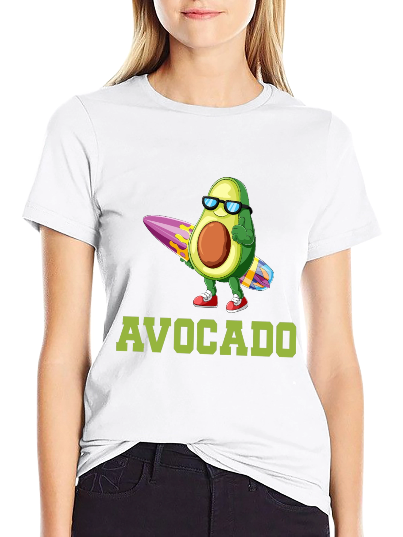 Surfing Avocado Graphic T-Shirt