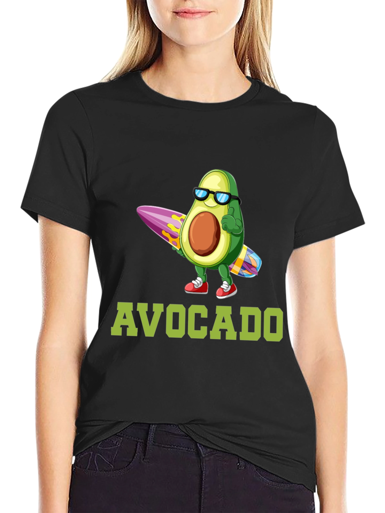 Surfing Avocado Graphic T-Shirt