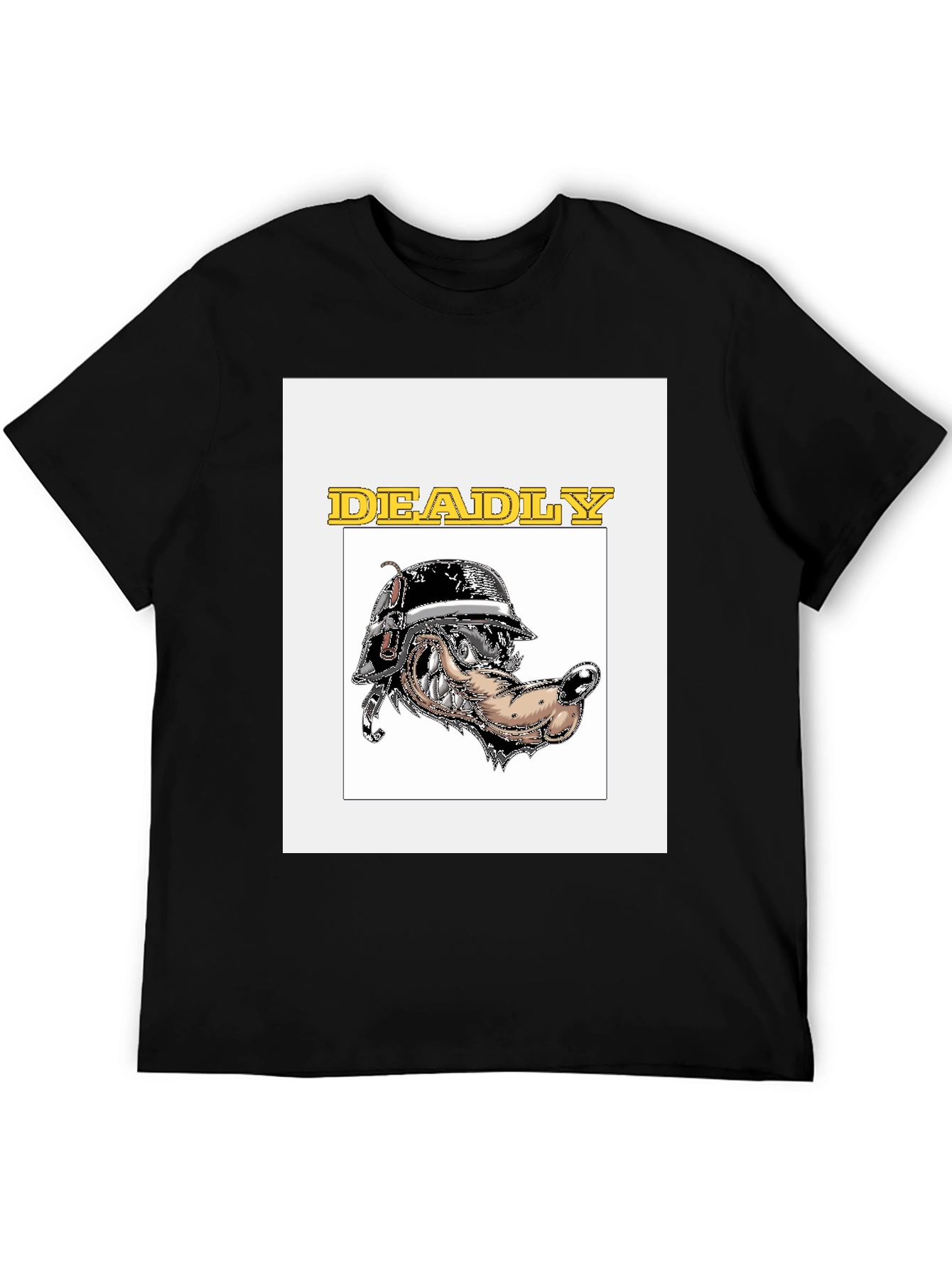 Deadly Wolf Graphic Tee - Black Cotton T-Shirt