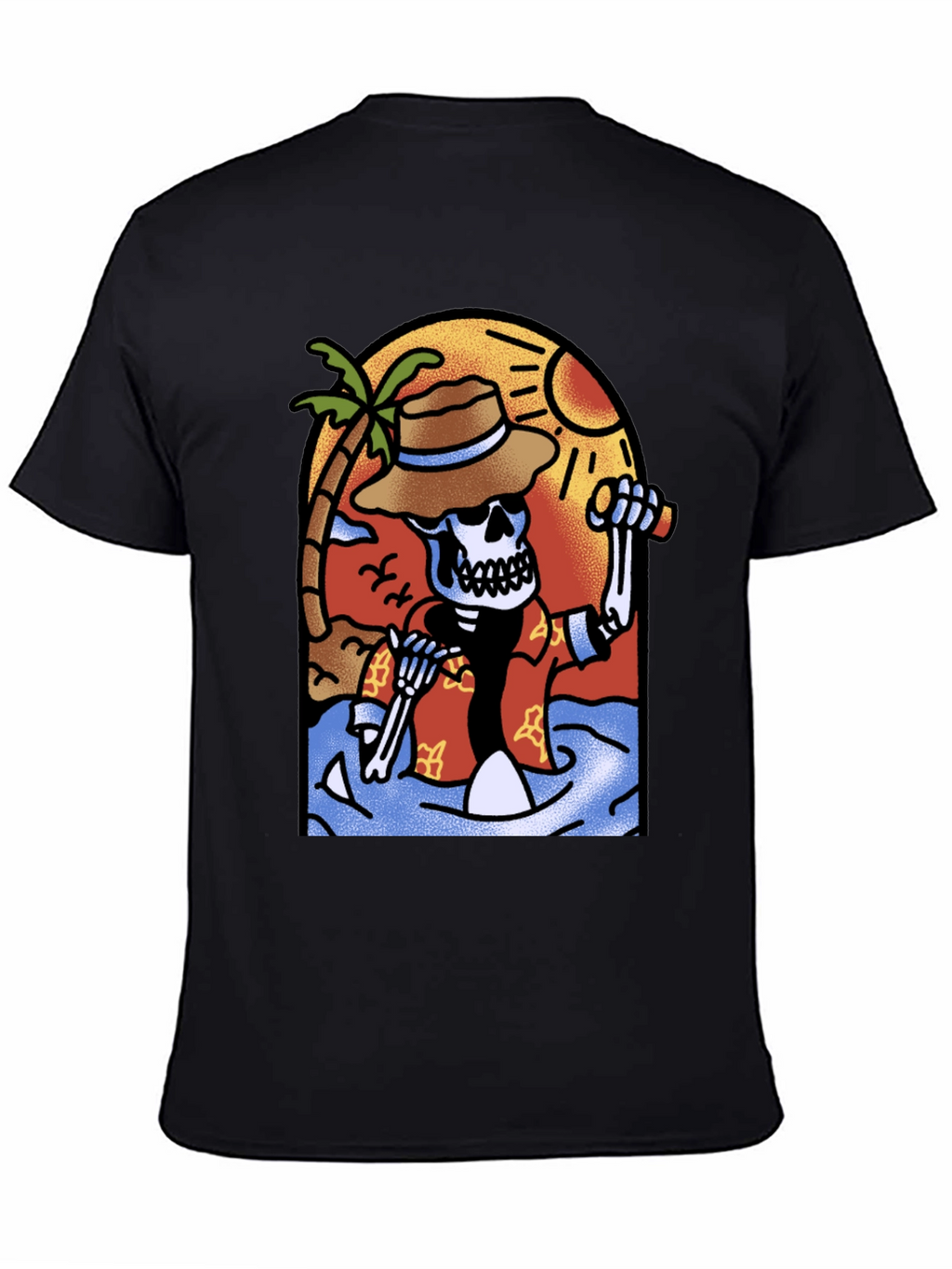 Tropical Skeleton Graphic T-Shirt