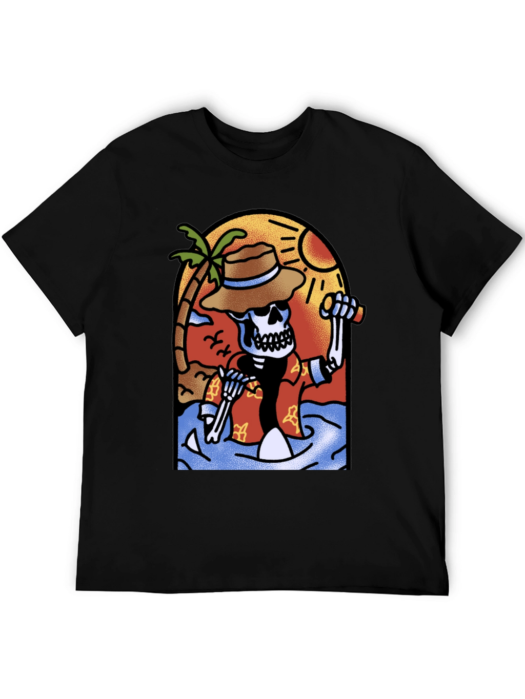 Tropical Skeleton Graphic T-Shirt