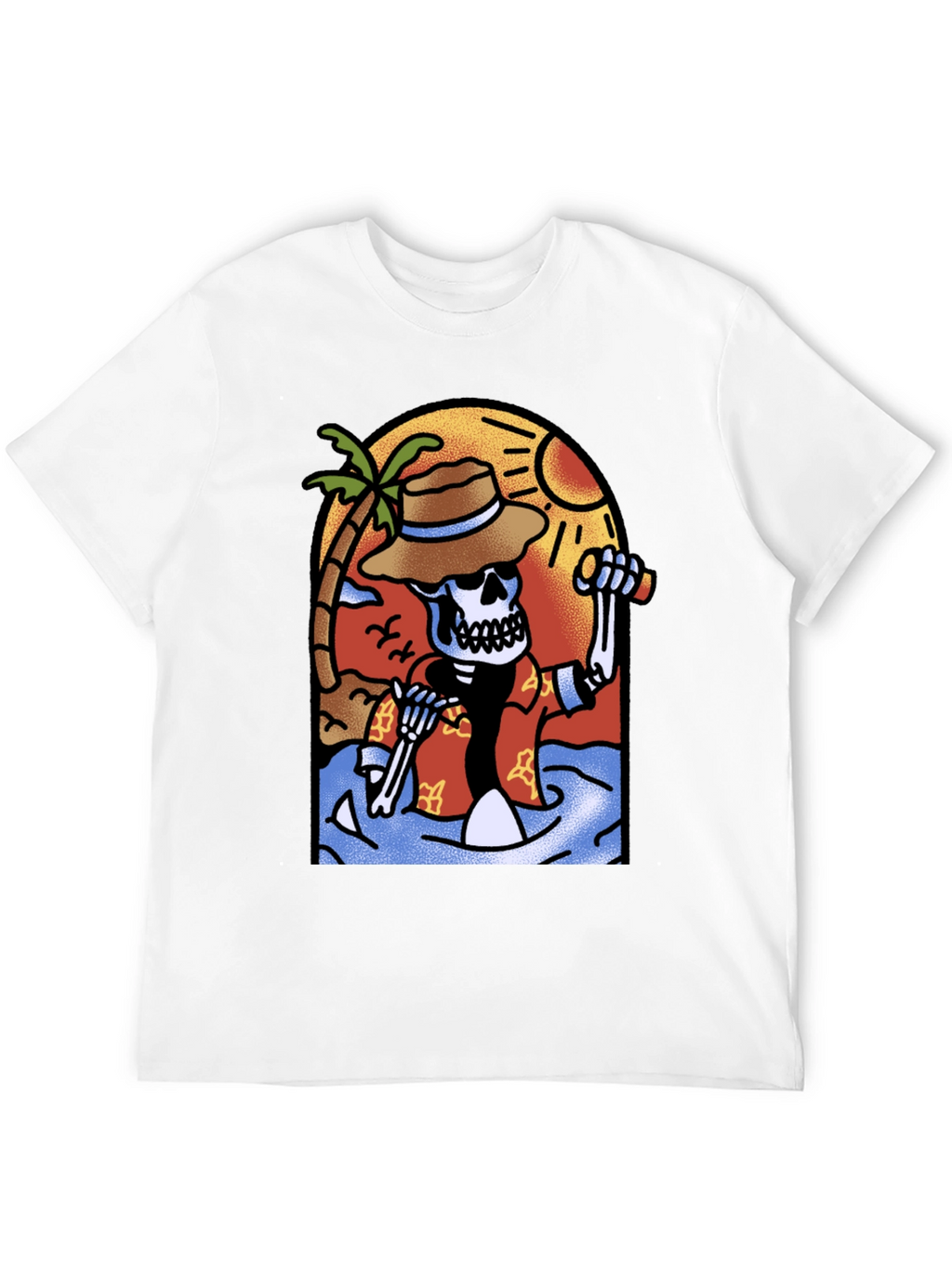 Tropical Skeleton Graphic T-Shirt