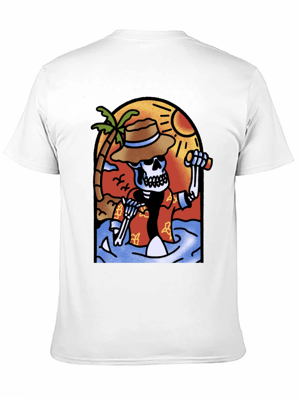 Tropical Skeleton Graphic T-Shirt