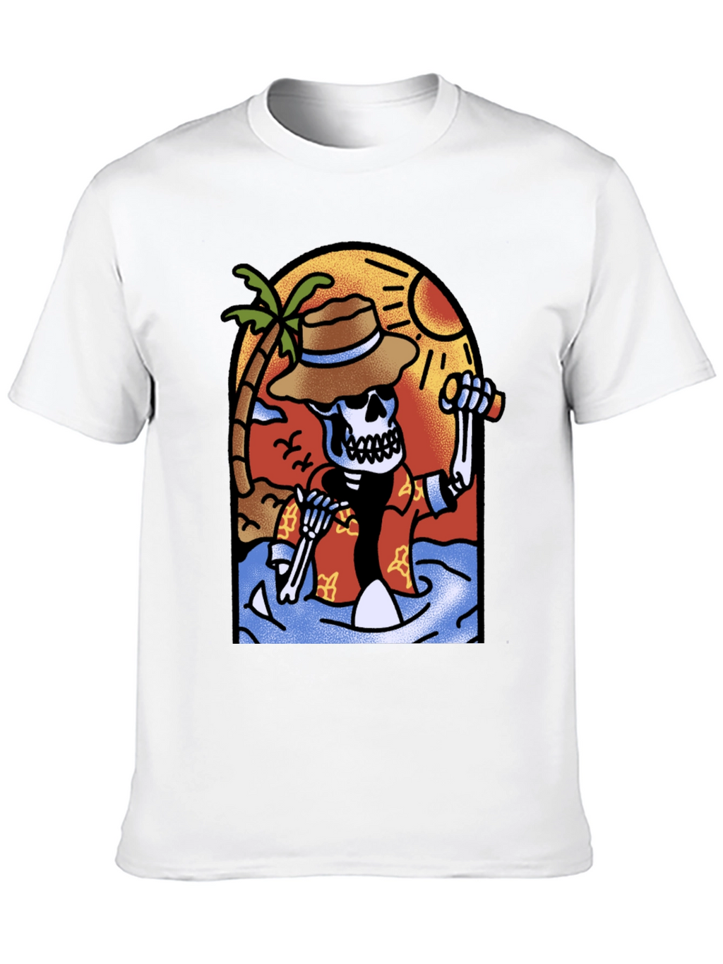 Tropical Skeleton Graphic T-Shirt