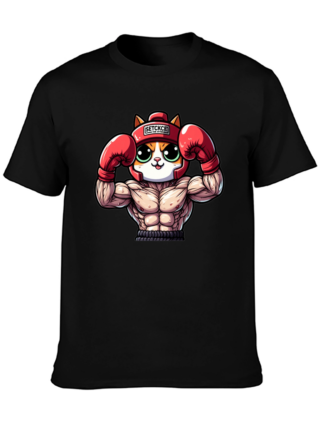 Cat Boxer Cartoon Graphic T-Shirt