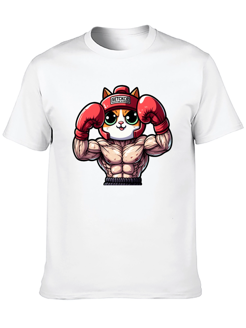 Cat Boxer Cartoon Graphic T-Shirt