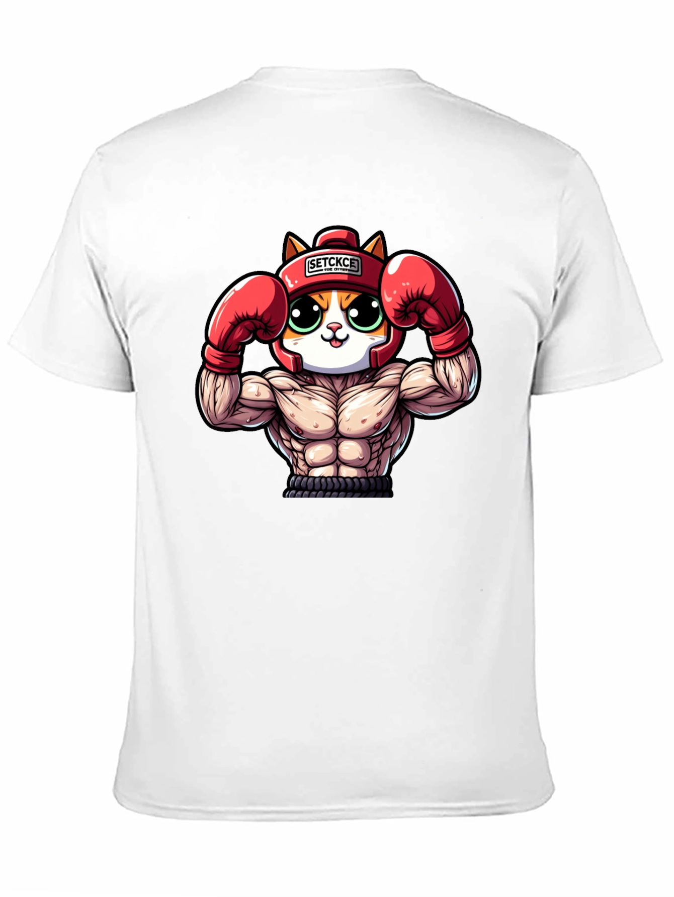 Cat Boxer Cartoon Graphic T-Shirt