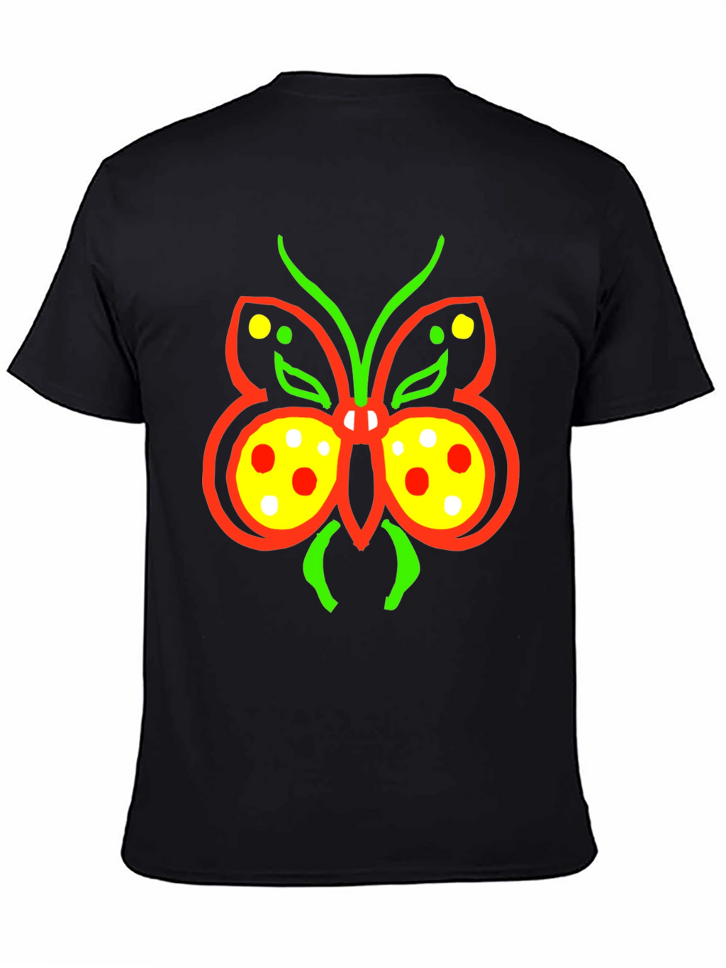 Butterfly Graphic Tee - Quirky Black T-Shirt