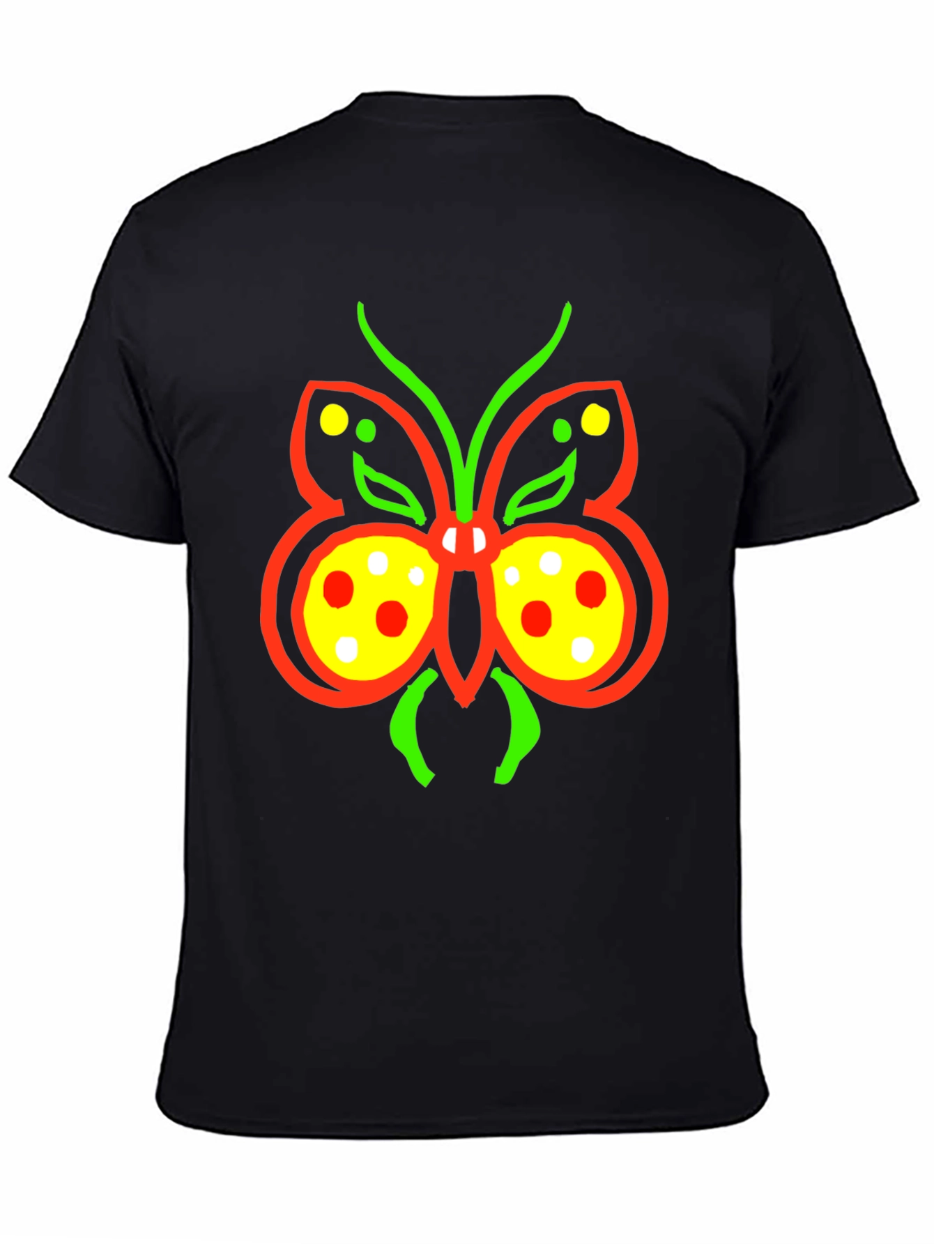 Butterfly Graphic Tee - Quirky Black T-Shirt