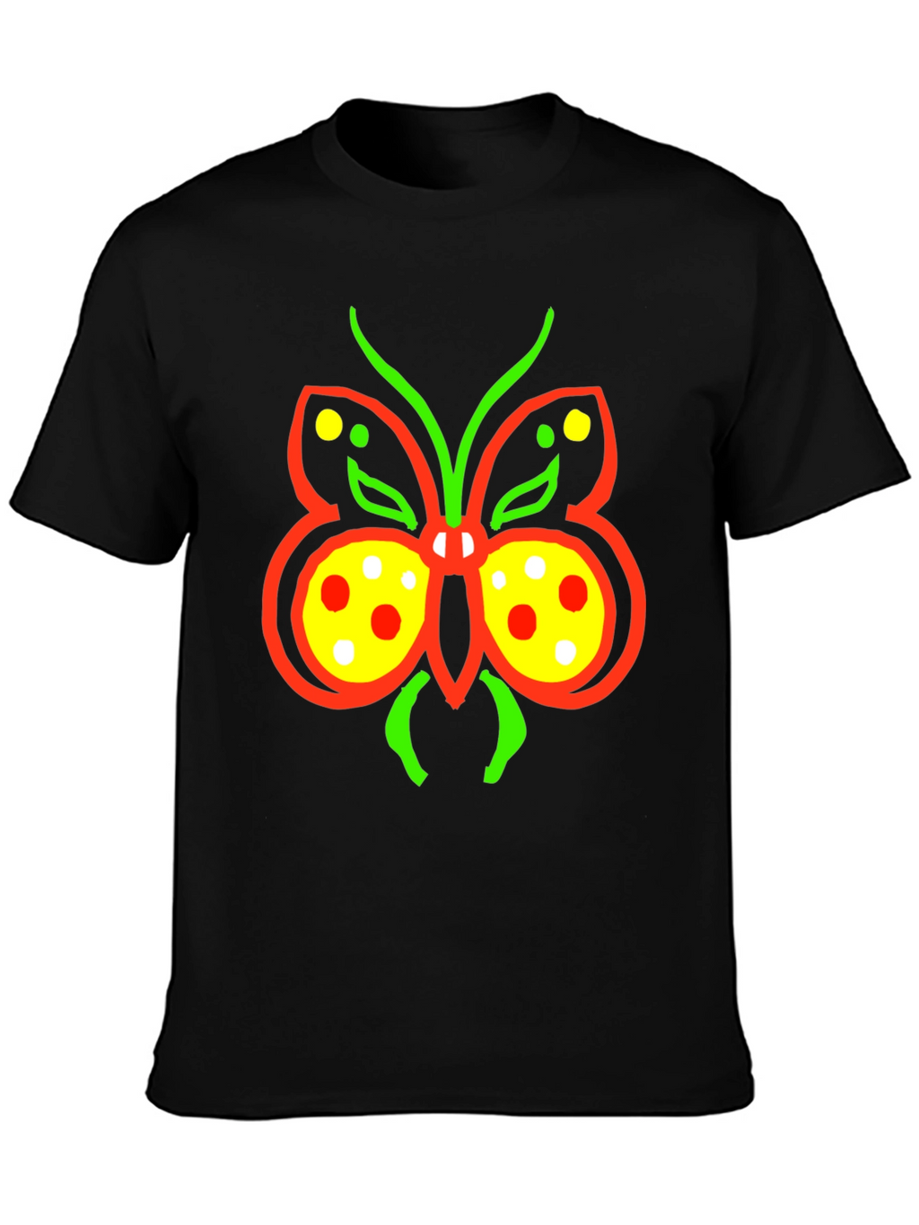 Butterfly Graphic Tee - Quirky Black T-Shirt