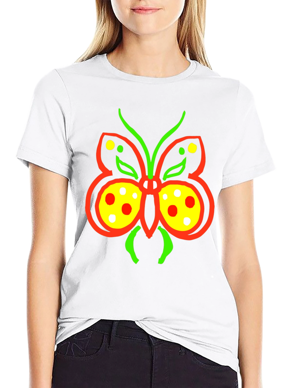 Butterfly Graphic Tee - Quirky Black T-Shirt