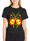 Butterfly Graphic Tee - Quirky Black T-Shirt