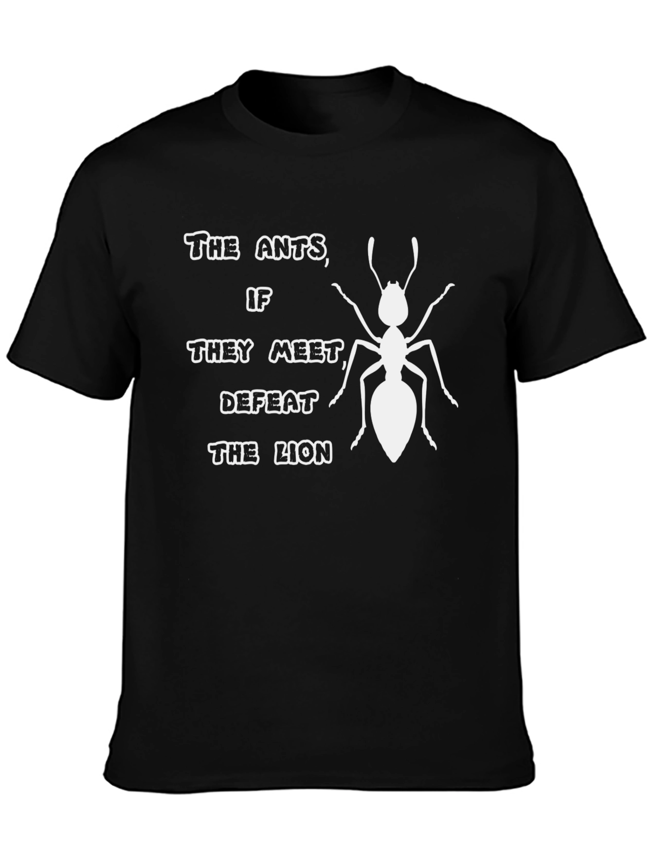 Ants Defeat Lion Graphic Tee - Black T-Shirt