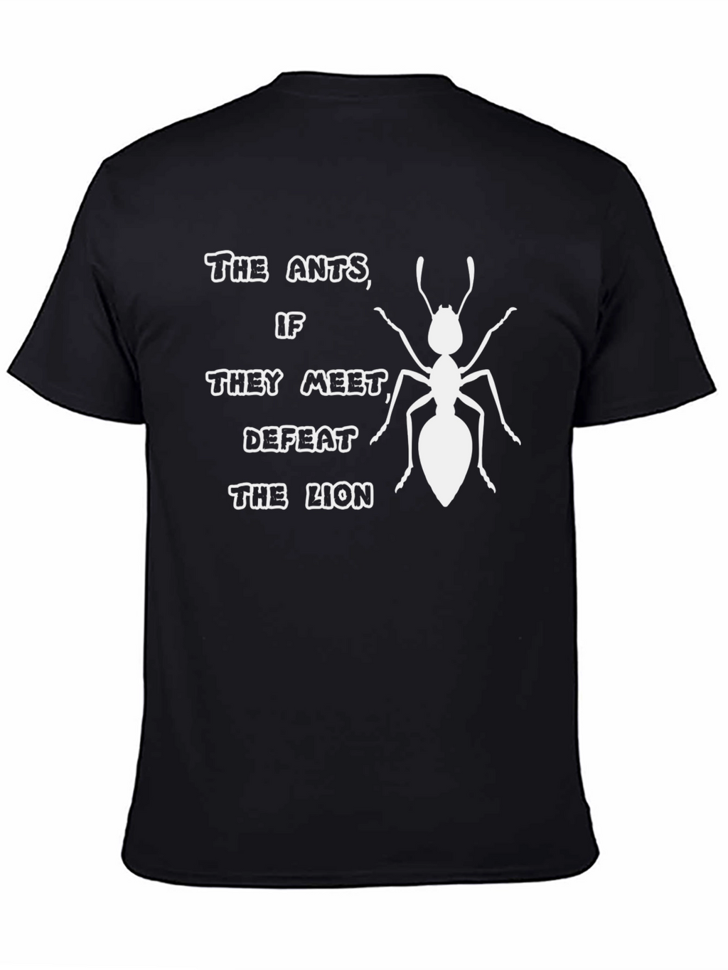 Ants Defeat Lion Graphic Tee - Black T-Shirt