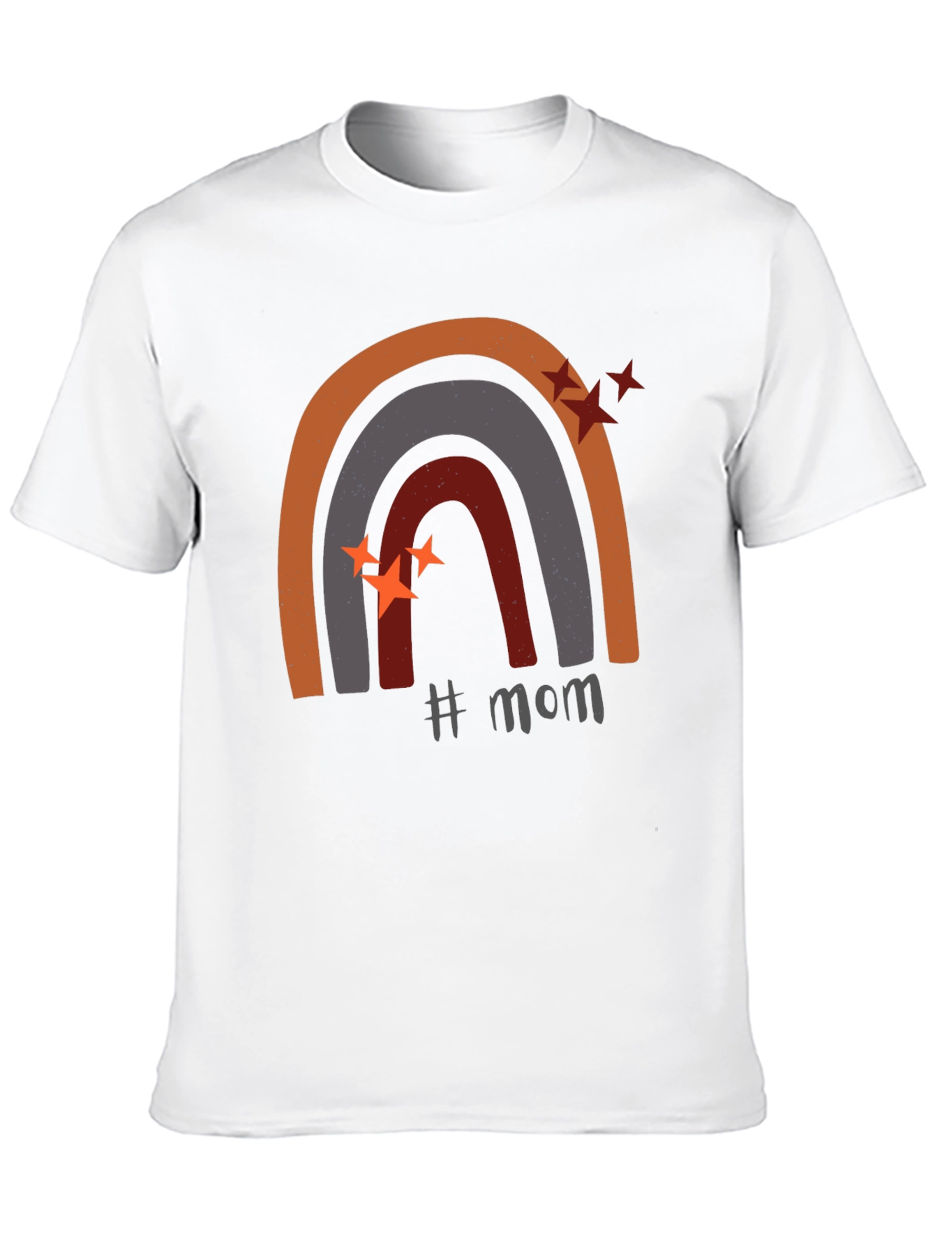 Mom Rainbow Graphic Tee - Trendy Mothers Day Shirt