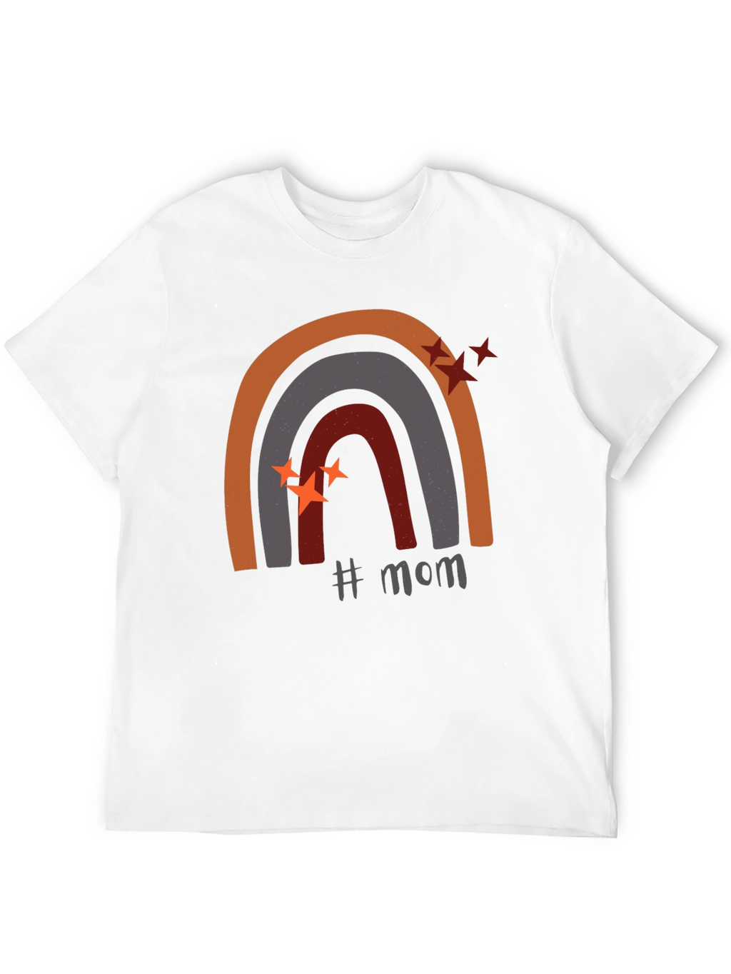 Mom Rainbow Graphic Tee - Trendy Mothers Day Shirt