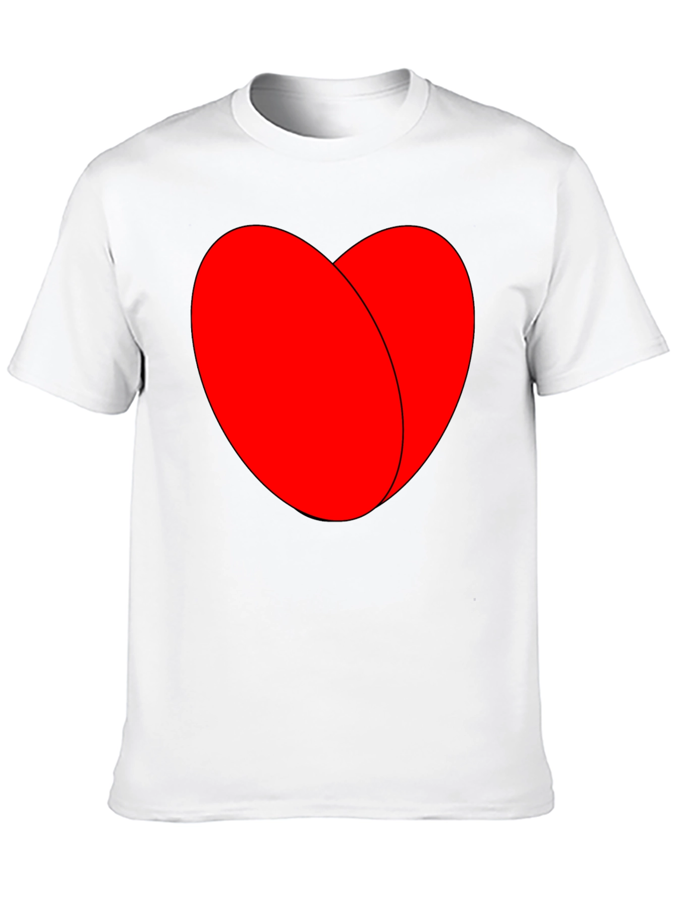 Bold Red Heart Graphic Black T-Shirt