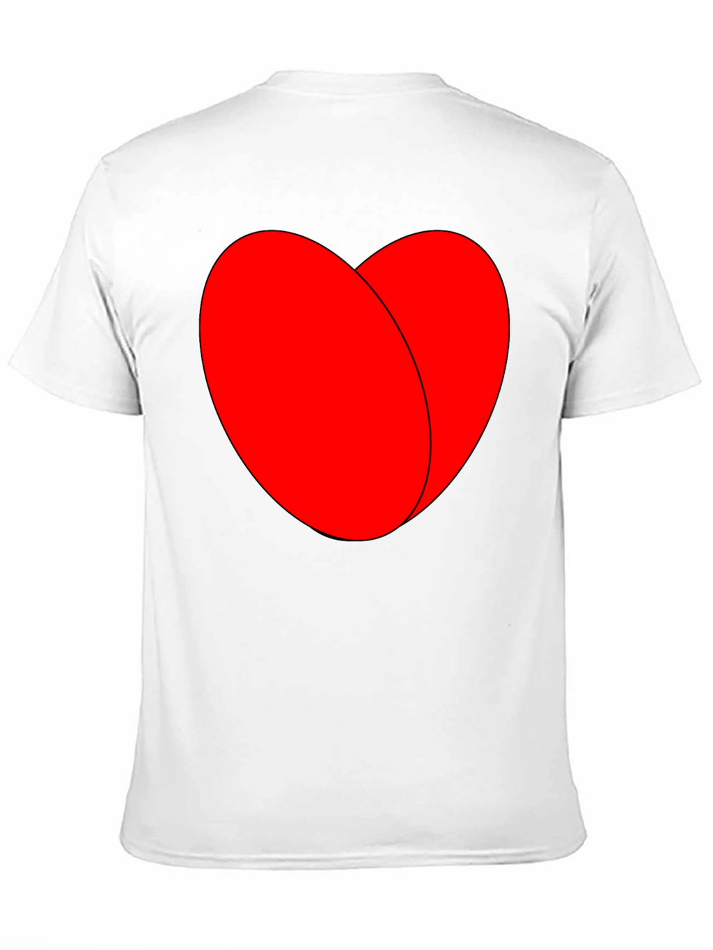 Bold Red Heart Graphic Black T-Shirt