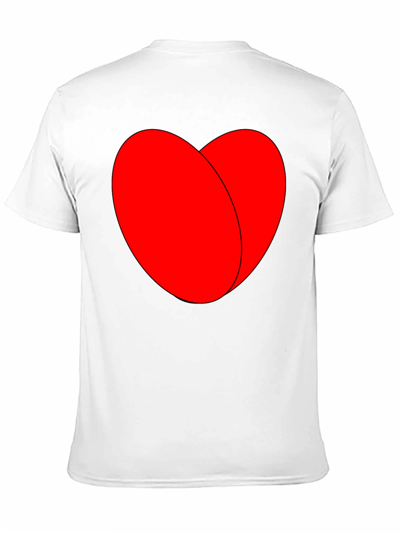 Bold Red Heart Graphic Black T-Shirt