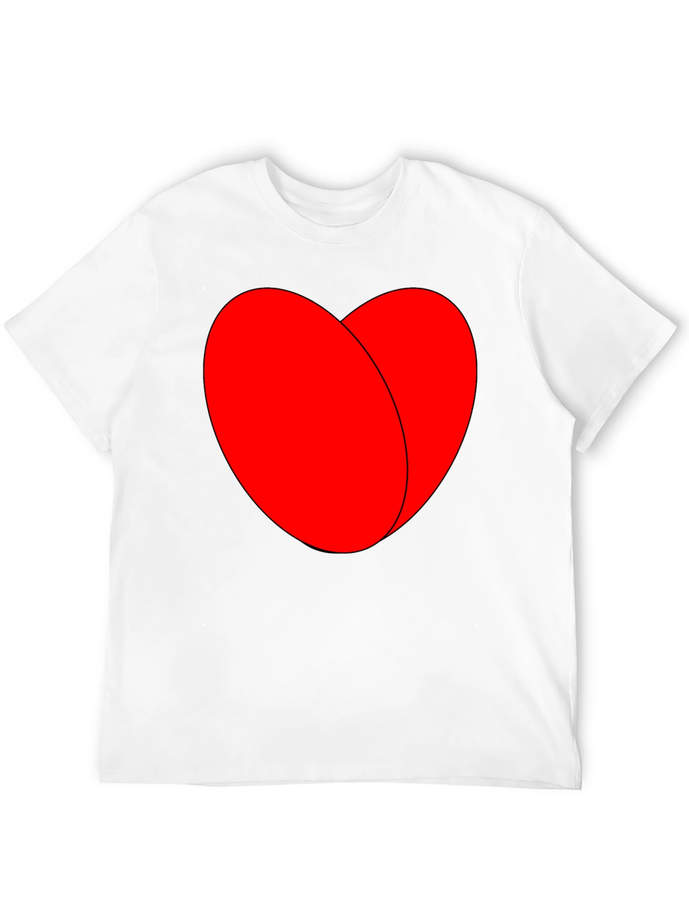 Bold Red Heart Graphic Black T-Shirt