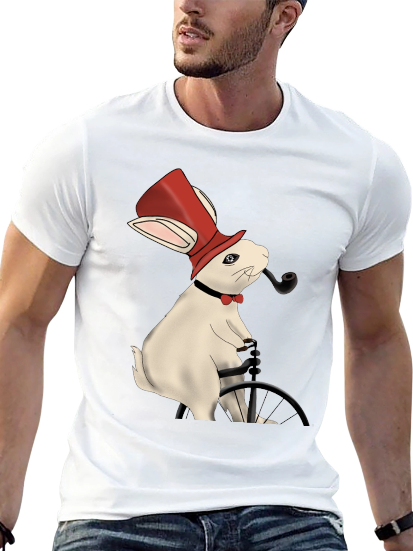 Rabbit Gentleman T-Shirt - Unique Design