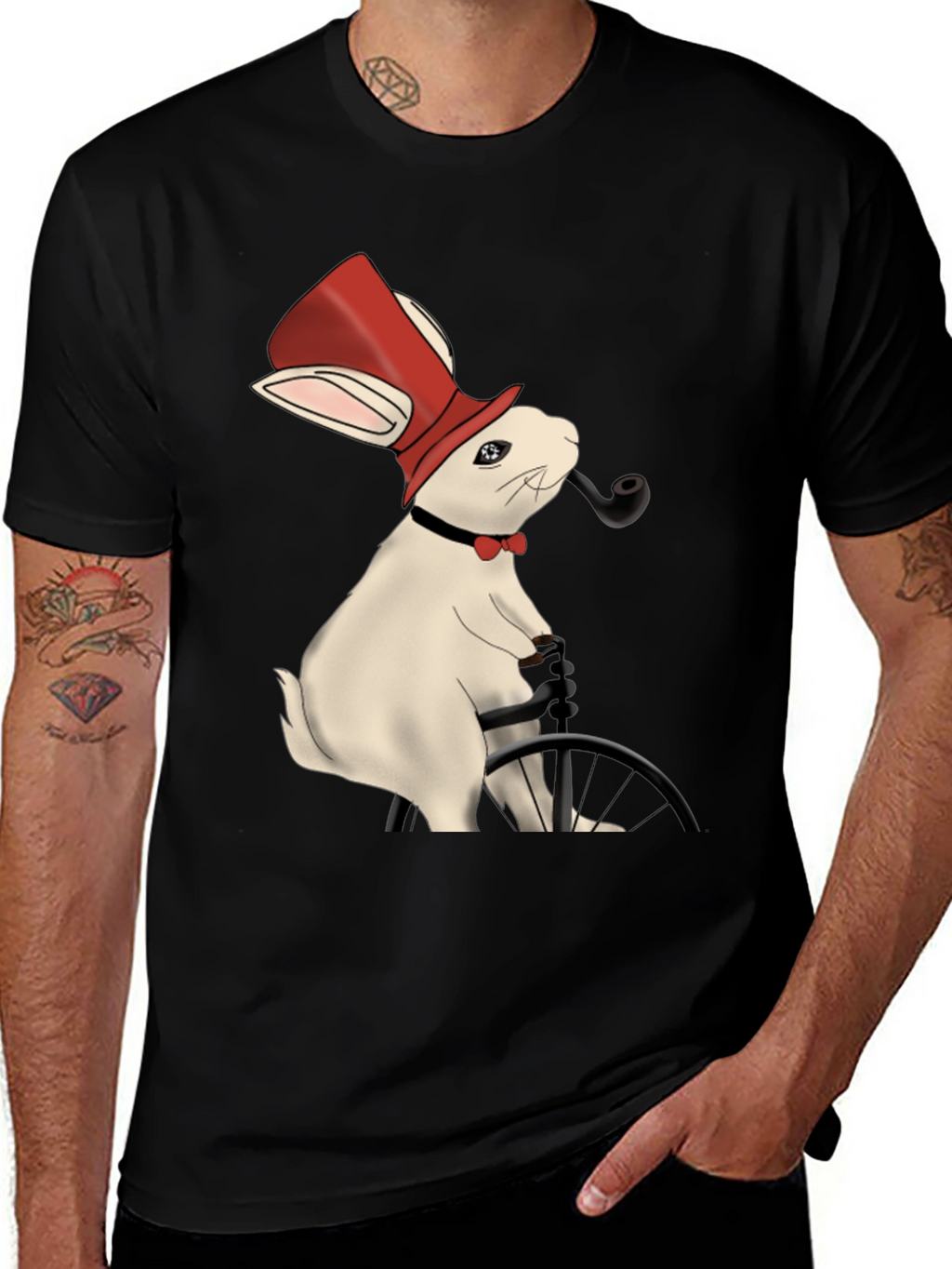 Rabbit Gentleman T-Shirt - Unique Design