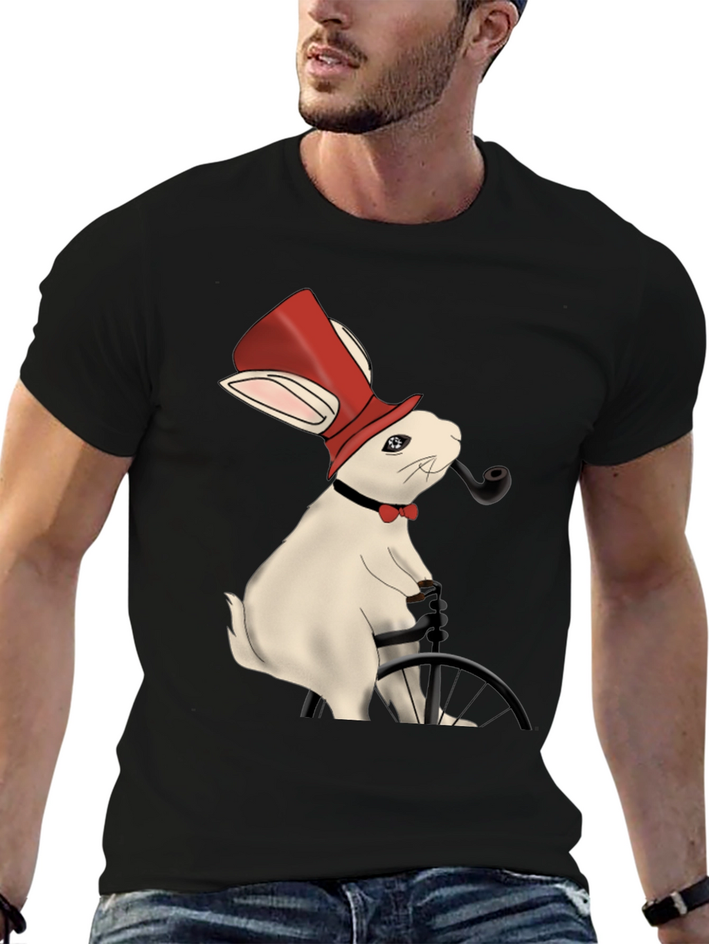 Rabbit Gentleman T-Shirt - Unique Design