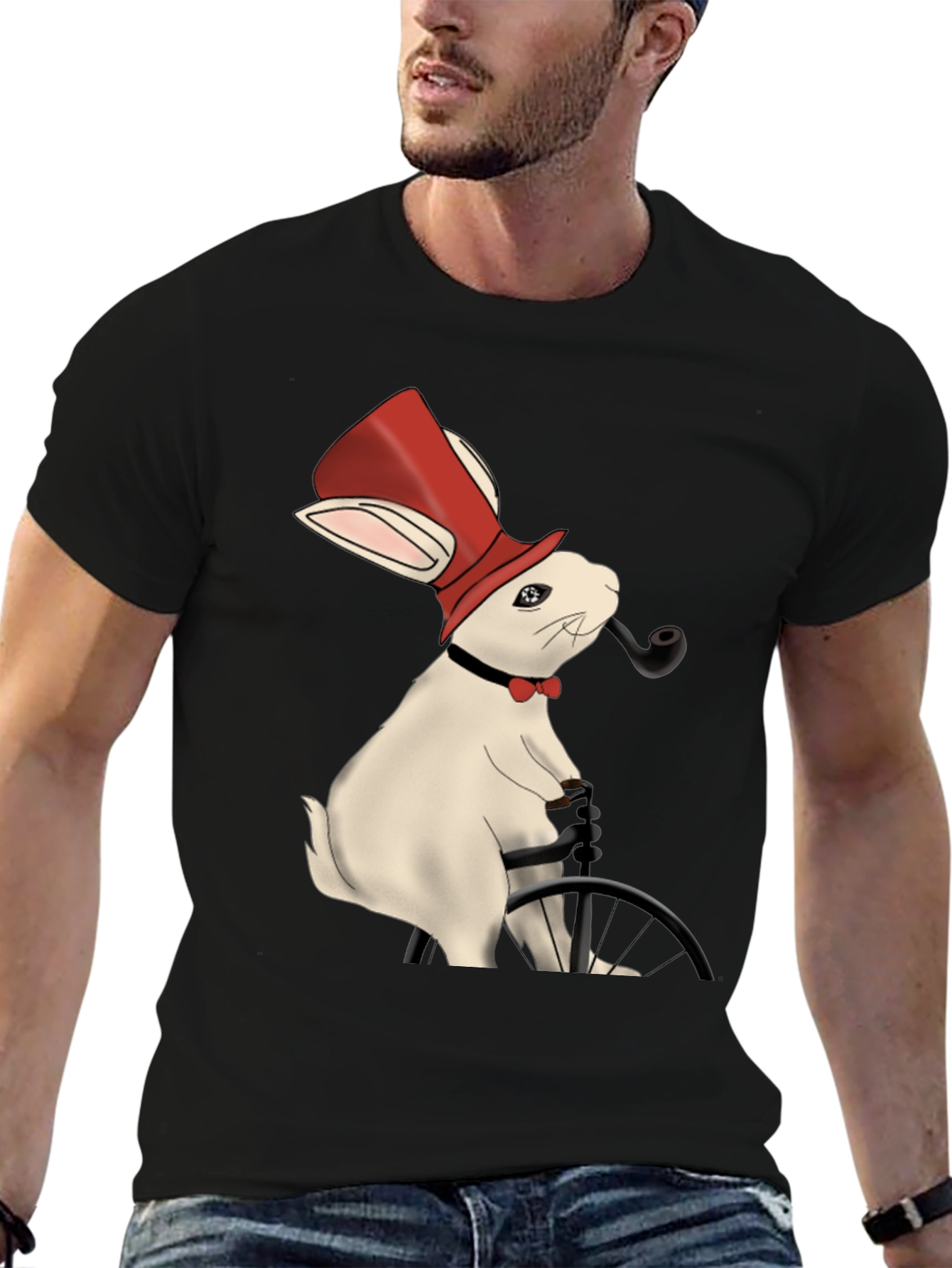 Rabbit Gentleman T-Shirt - Unique Design