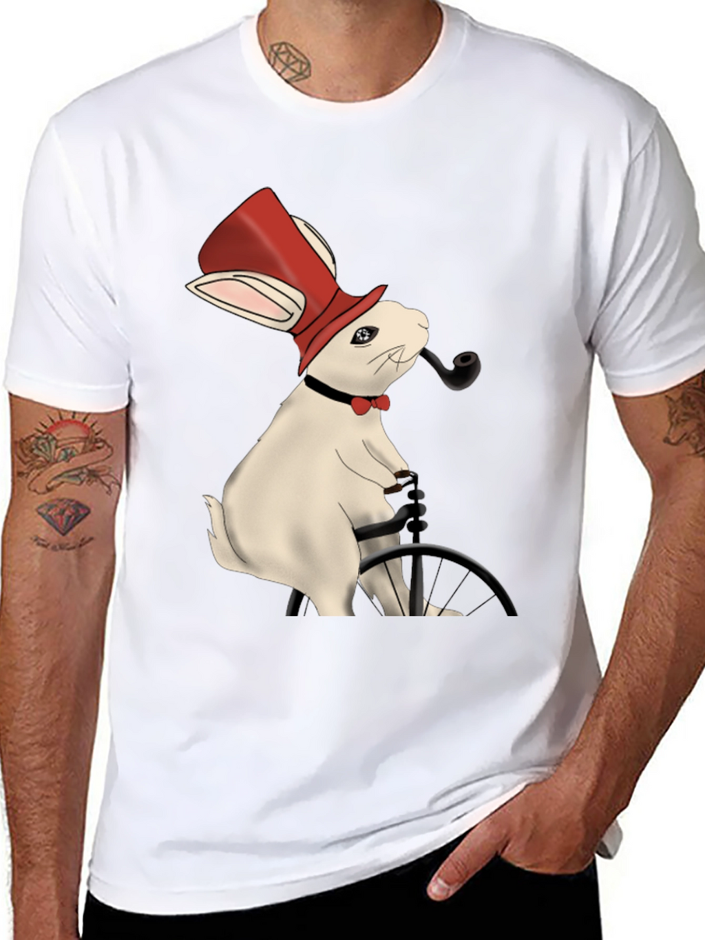 Rabbit Gentleman T-Shirt - Unique Design