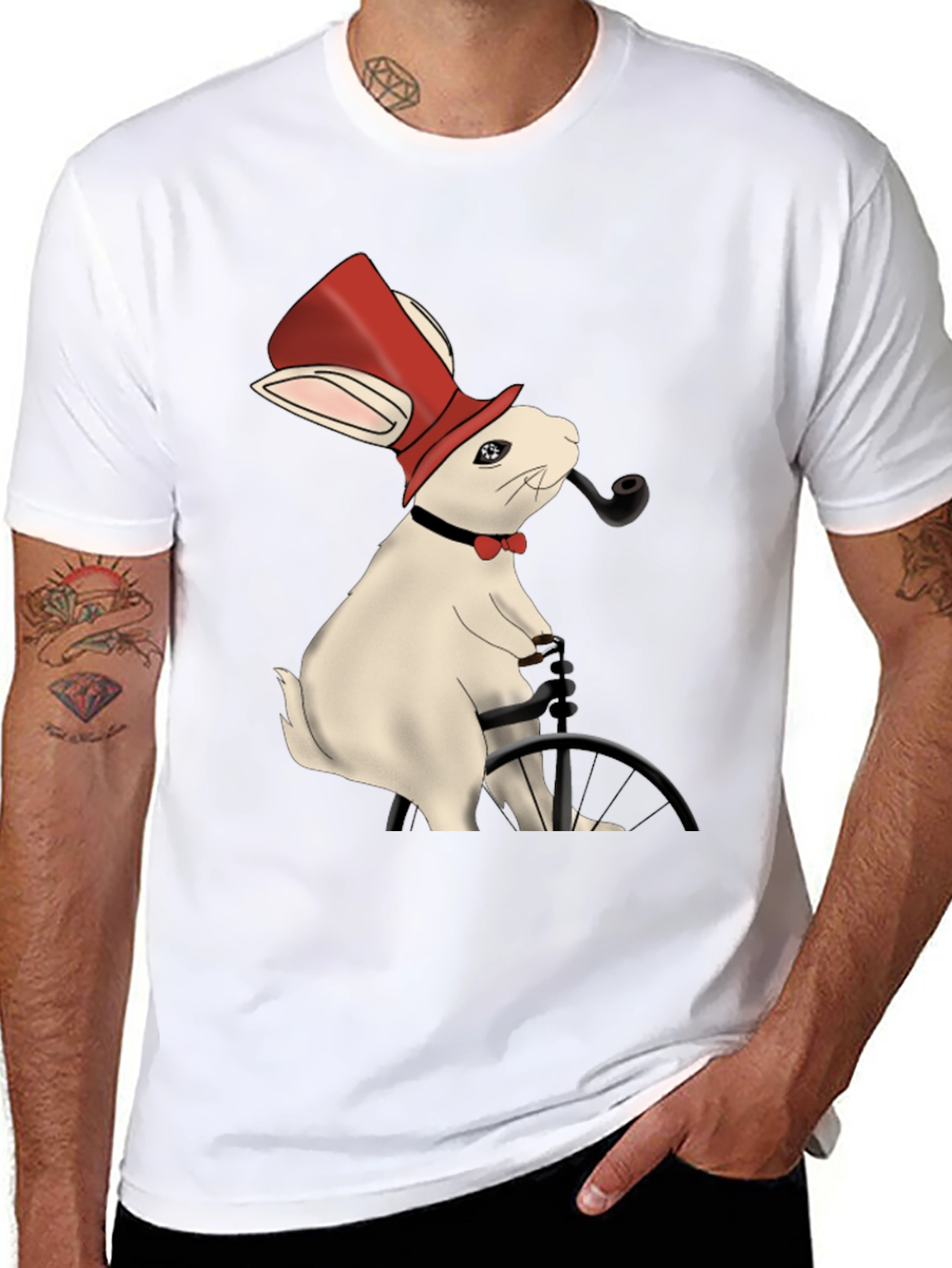 Rabbit Gentleman T-Shirt - Unique Design