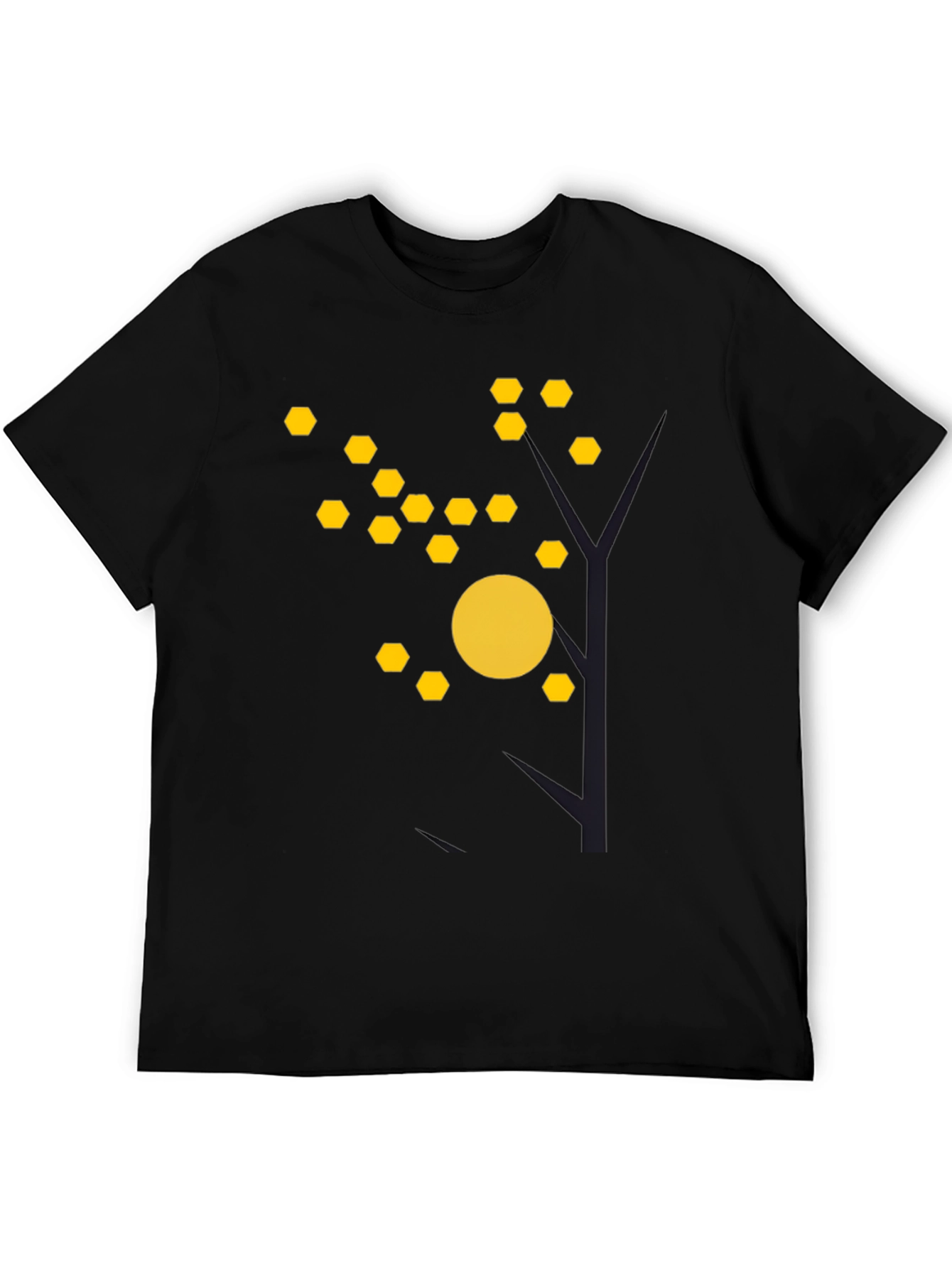 Abstract Tree Graphic Tee - Modern Black T-Shirt