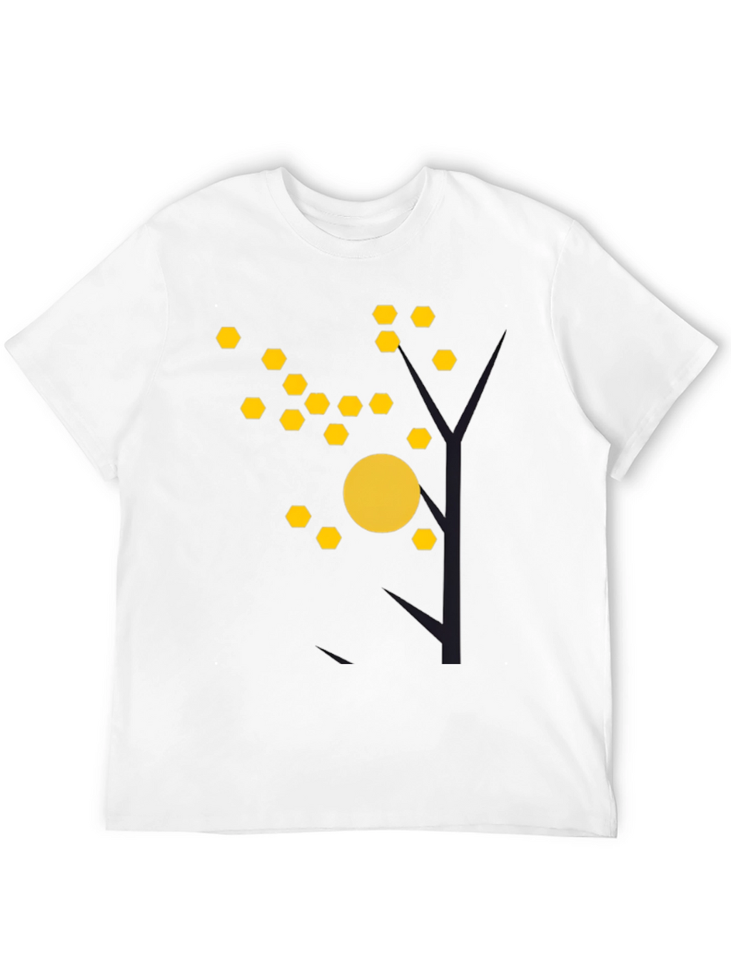 Abstract Tree Graphic Tee - Modern Black T-Shirt